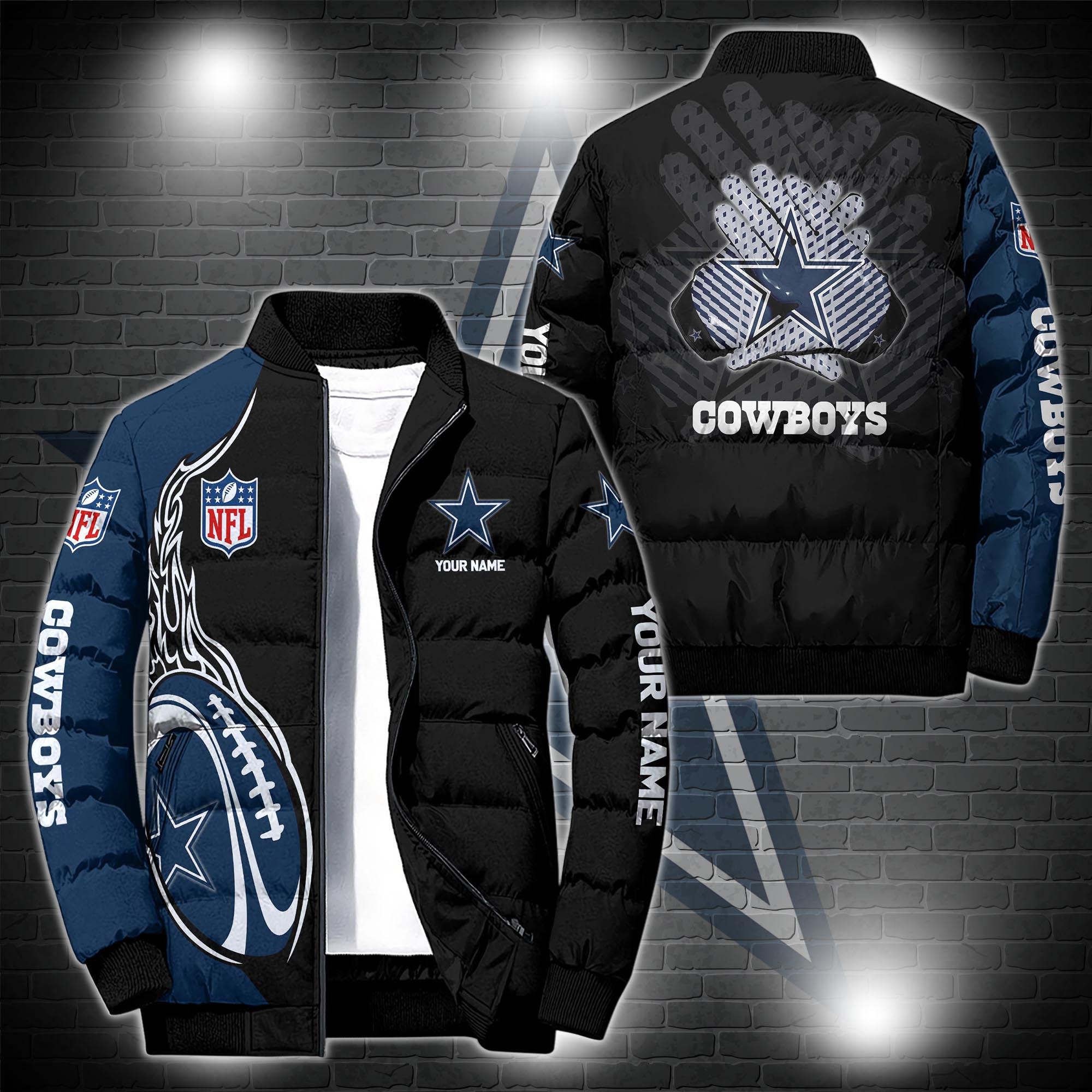 Dallas Cowboyss Personalized Outdoor Coat Puffer Jacket
