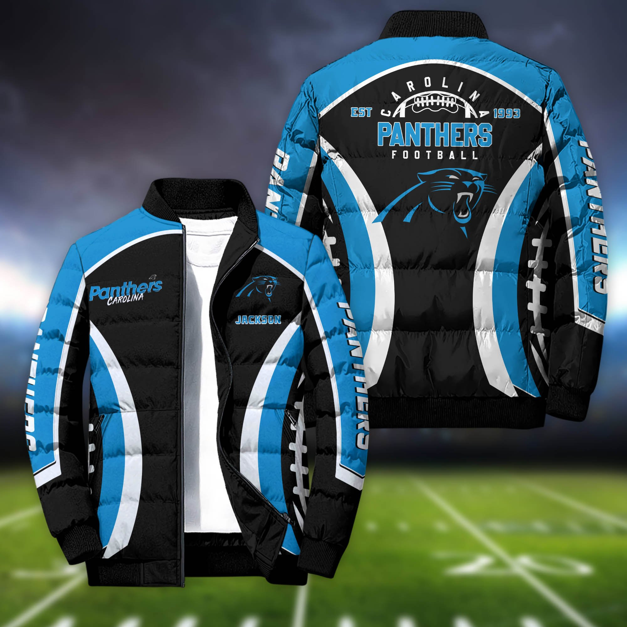 Carolina Panthers Personalized Outdoor Coat Puffer Jacket