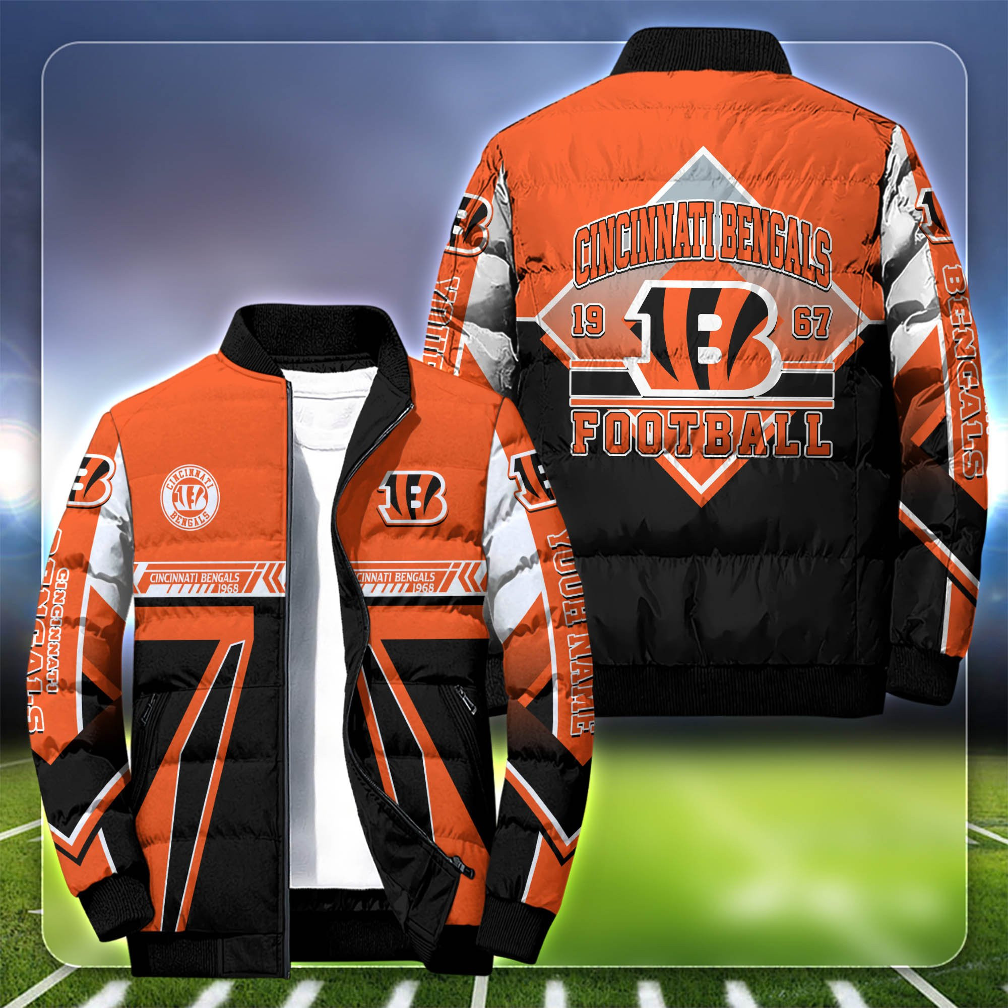 Cincinnati Bengals Personalized Outdoor Coat Puffer Jacket