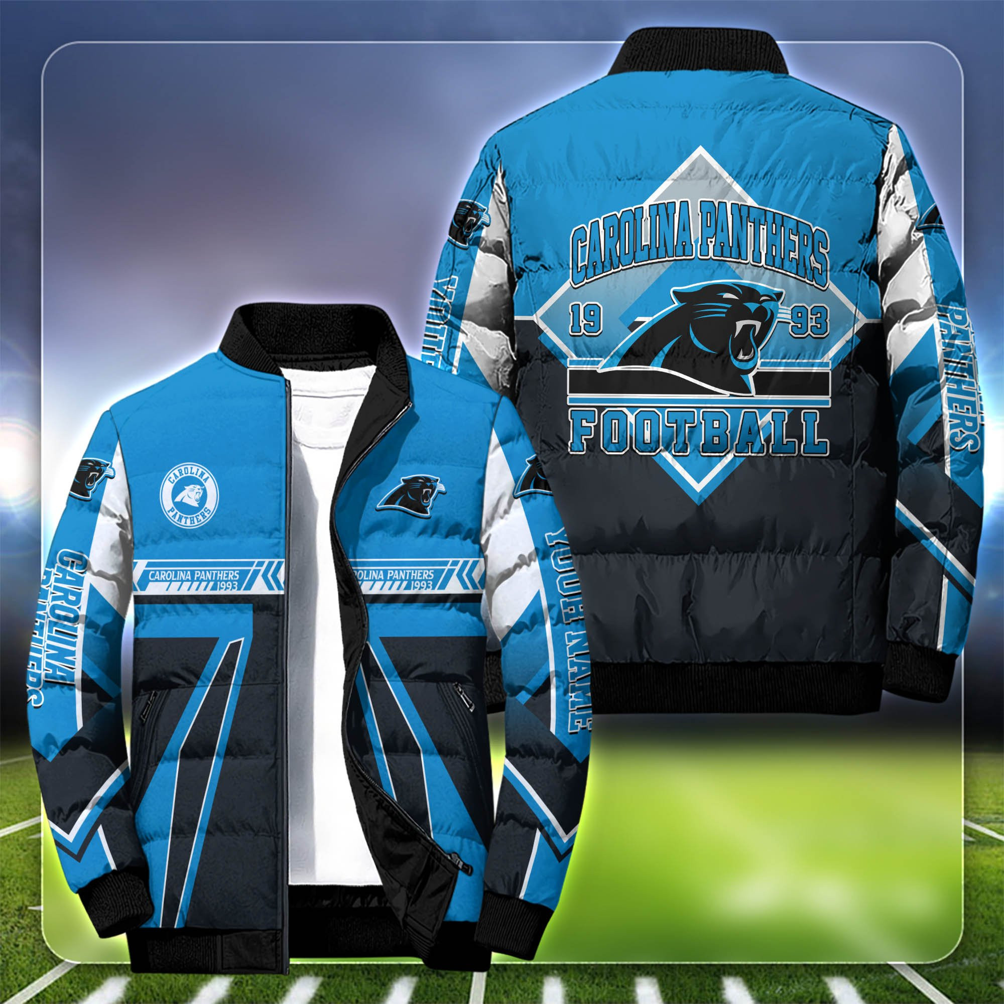 Carolina Panthers Personalized Outdoor Coat Puffer Jacket