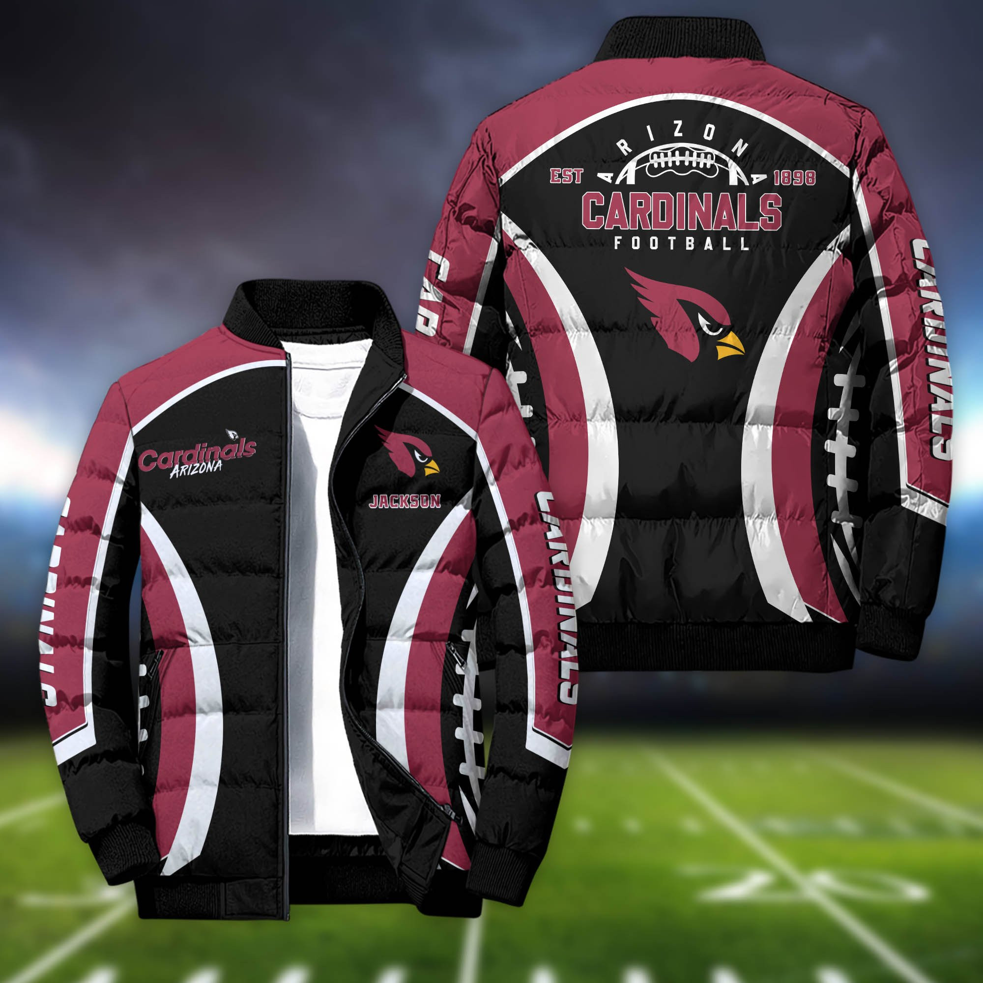 Arizona Cardinals Personalized Outdoor Coat Puffer Jacket