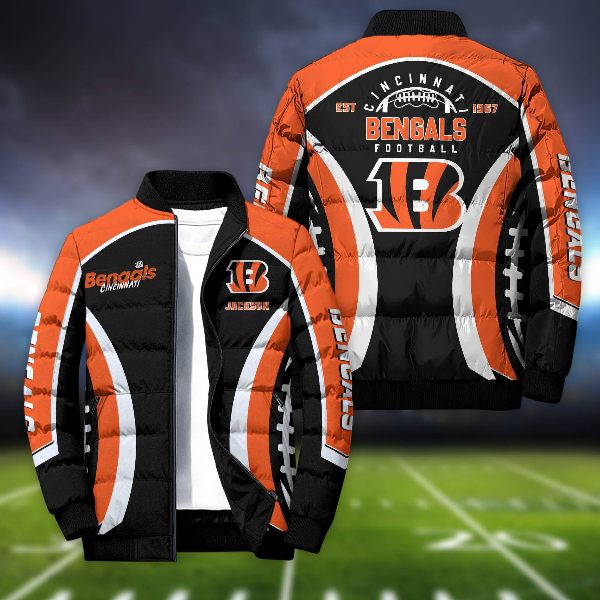 Cincinnati Bengals Personalized Outdoor Coat Puffer Jacket