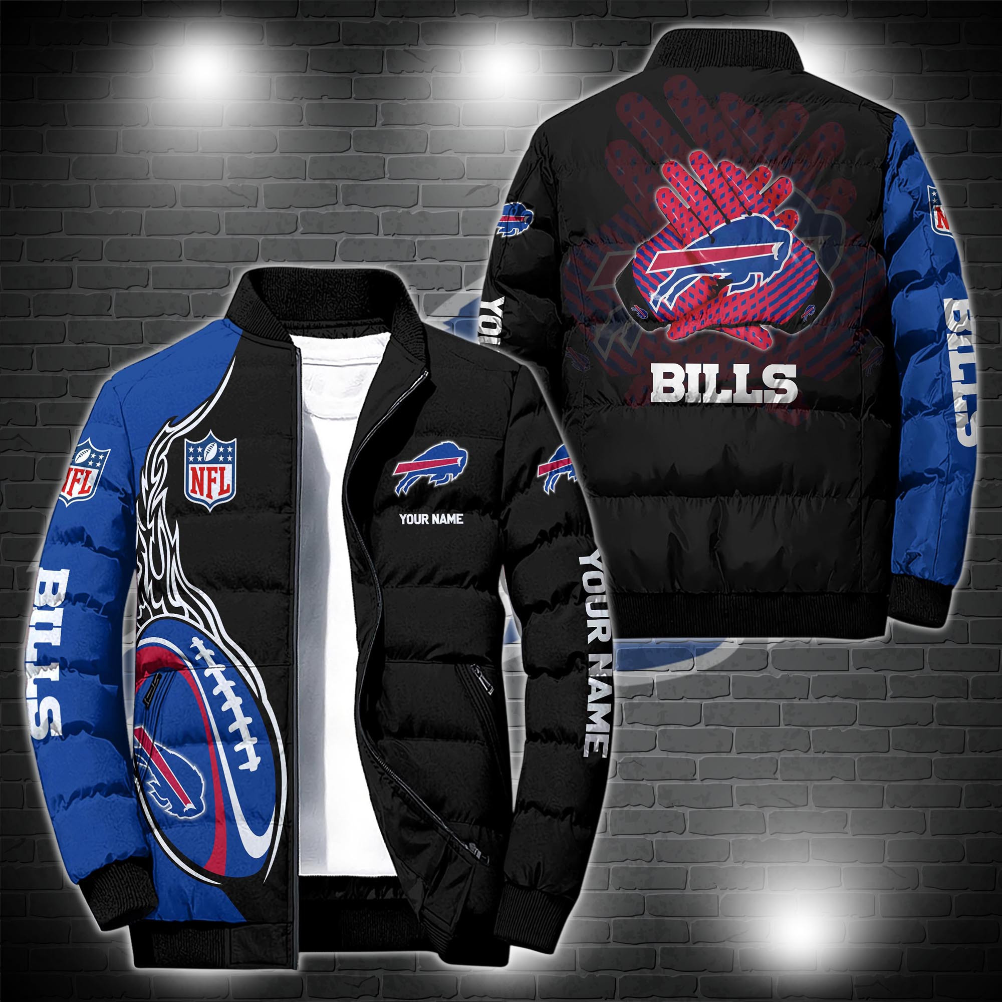 Buffalo Billss Personalized Outdoor Coat Puffer Jacket