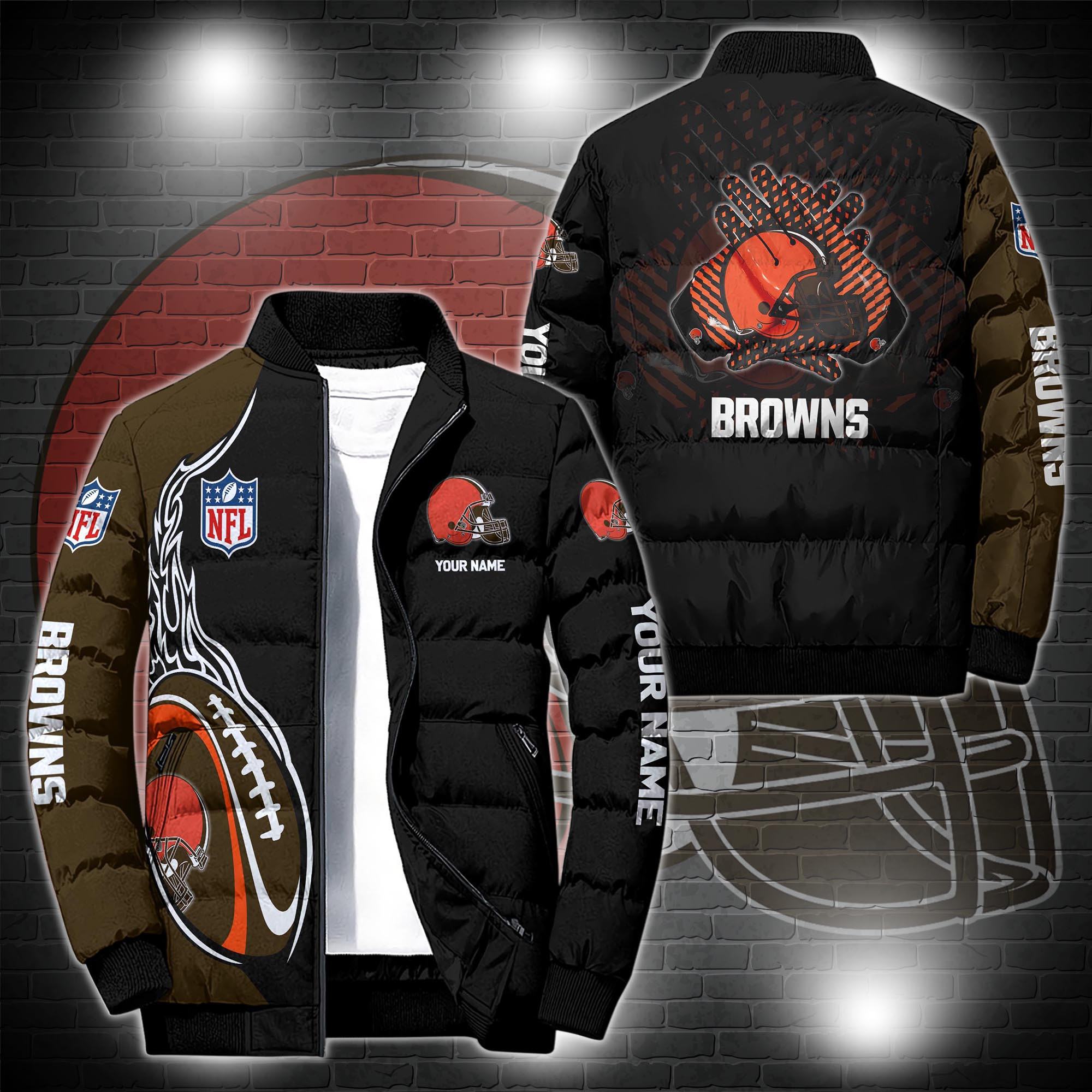 Cleveland Brownss Personalized Outdoor Coat Puffer Jacket