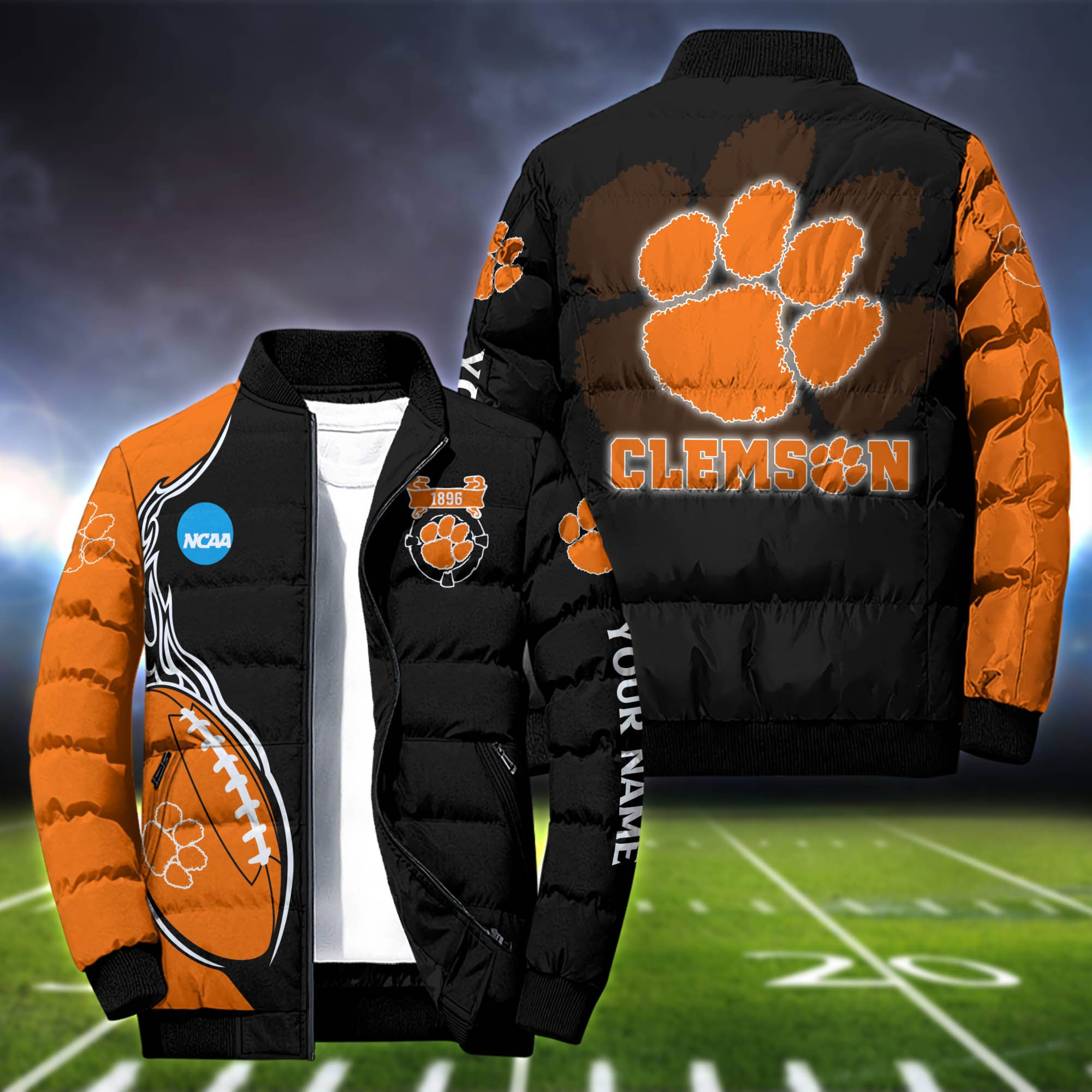 Clemson Tigers Personalized Outdoor Coat Puffer Jacket