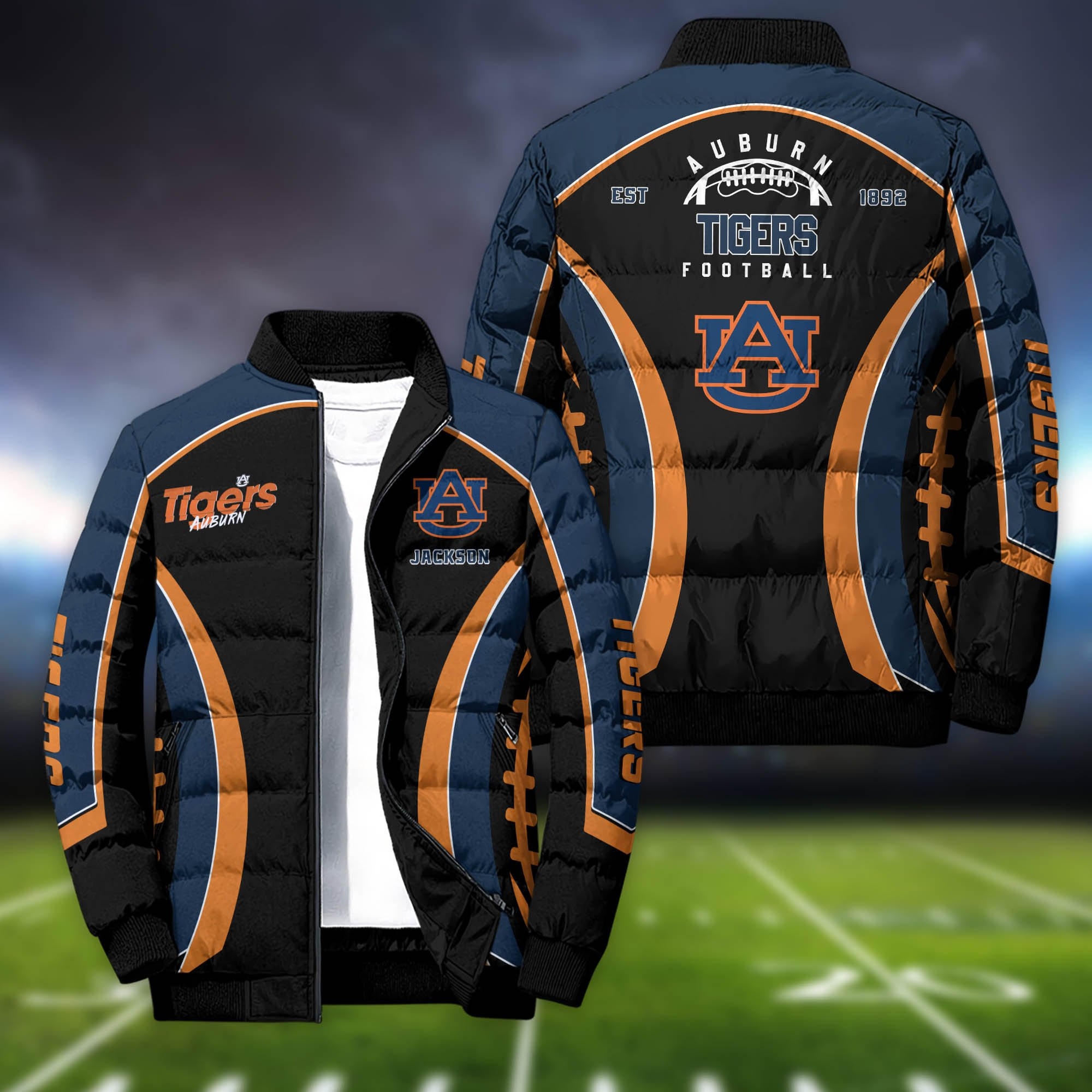 Auburn Tigers Personalized Outdoor Coat Puffer Jacket