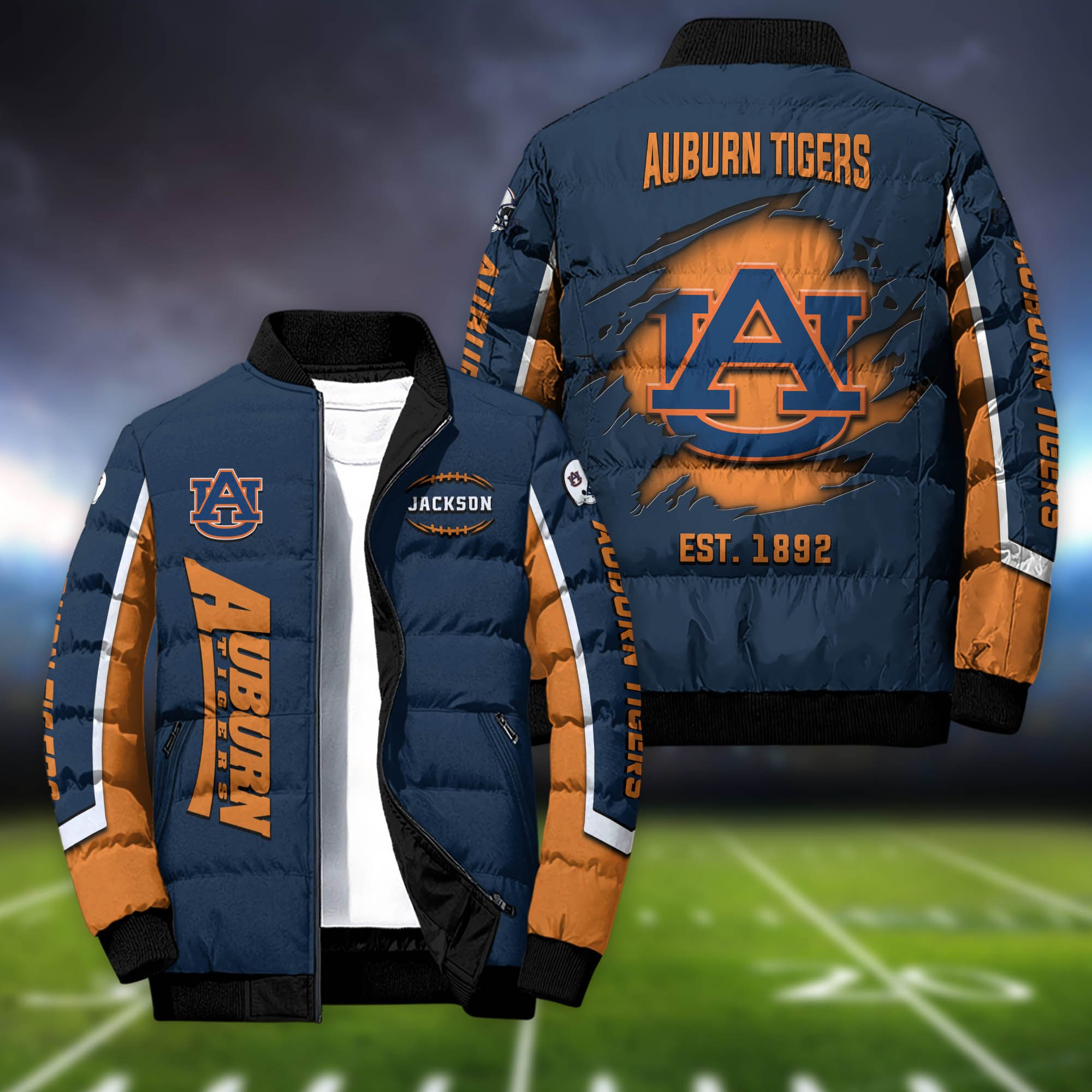 Auburn Tigers Personalized Outdoor Coat Puffer Jacket