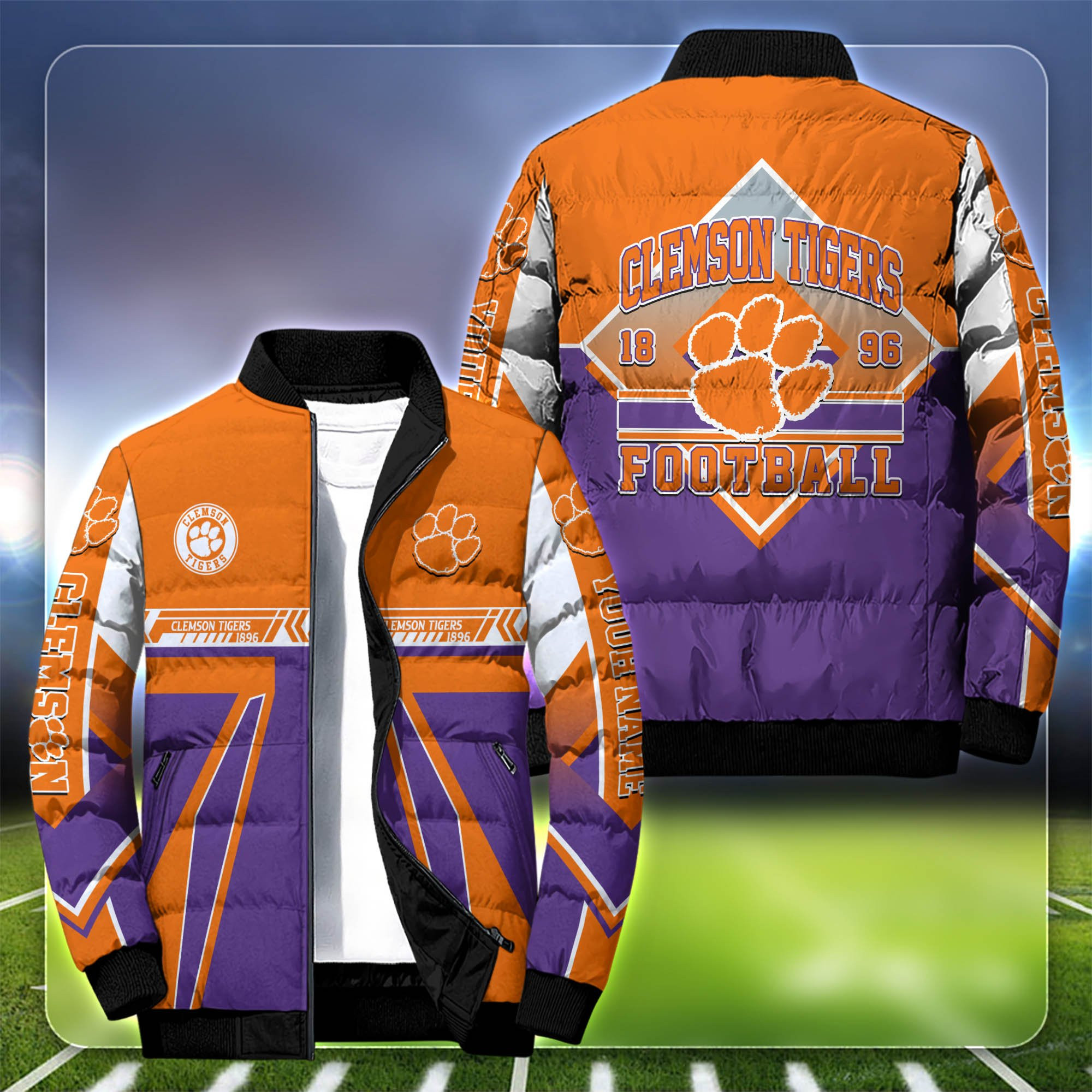 Clemson Tigers Personalized Outdoor Coat Puffer Jacket