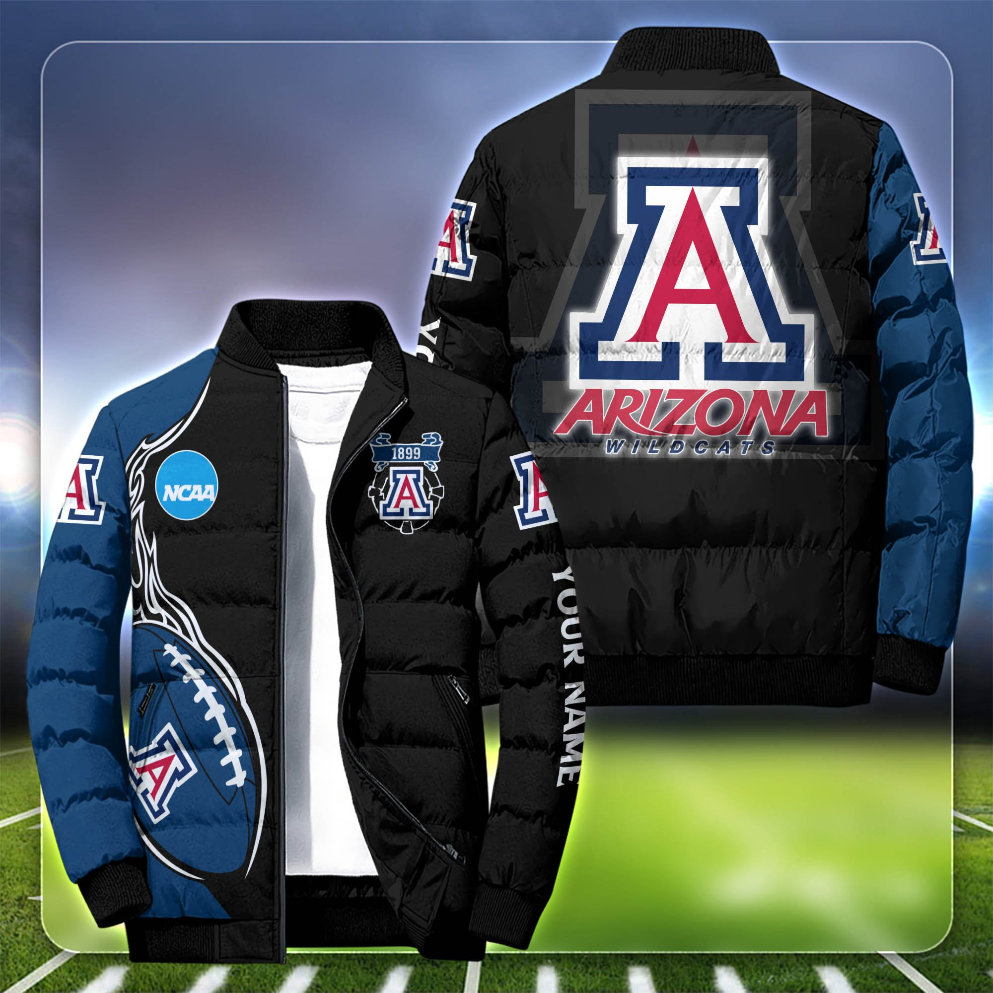 Arizona Wildcats Personalized Outdoor Coat Puffer Jacket
