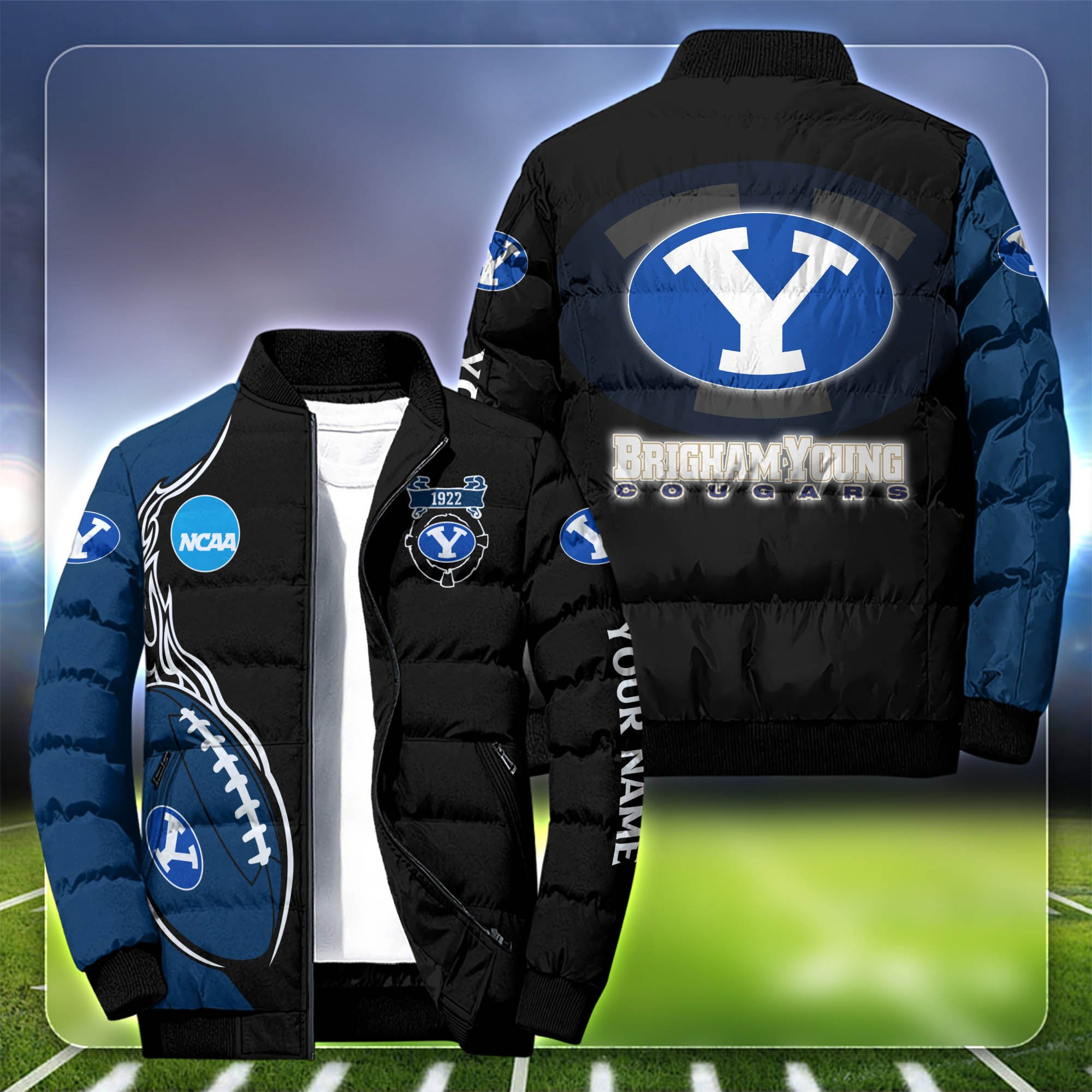 BYU Cougars Personalized Outdoor Coat Puffer Jacket