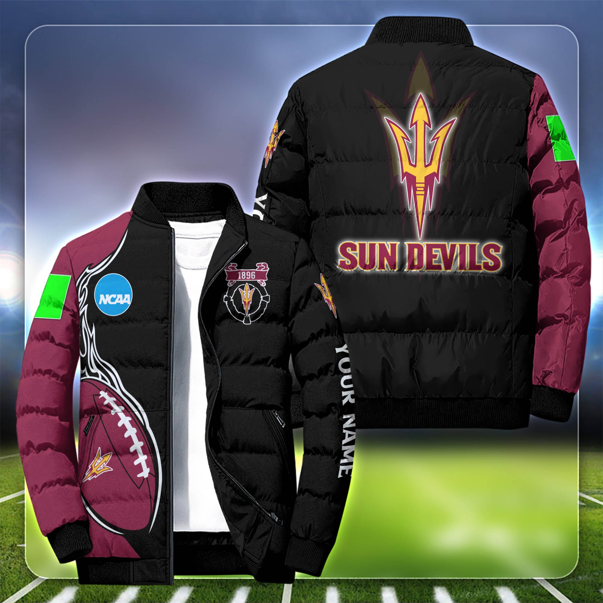 Arizona State Sun Devils Personalized Outdoor Coat Puffer Jacket