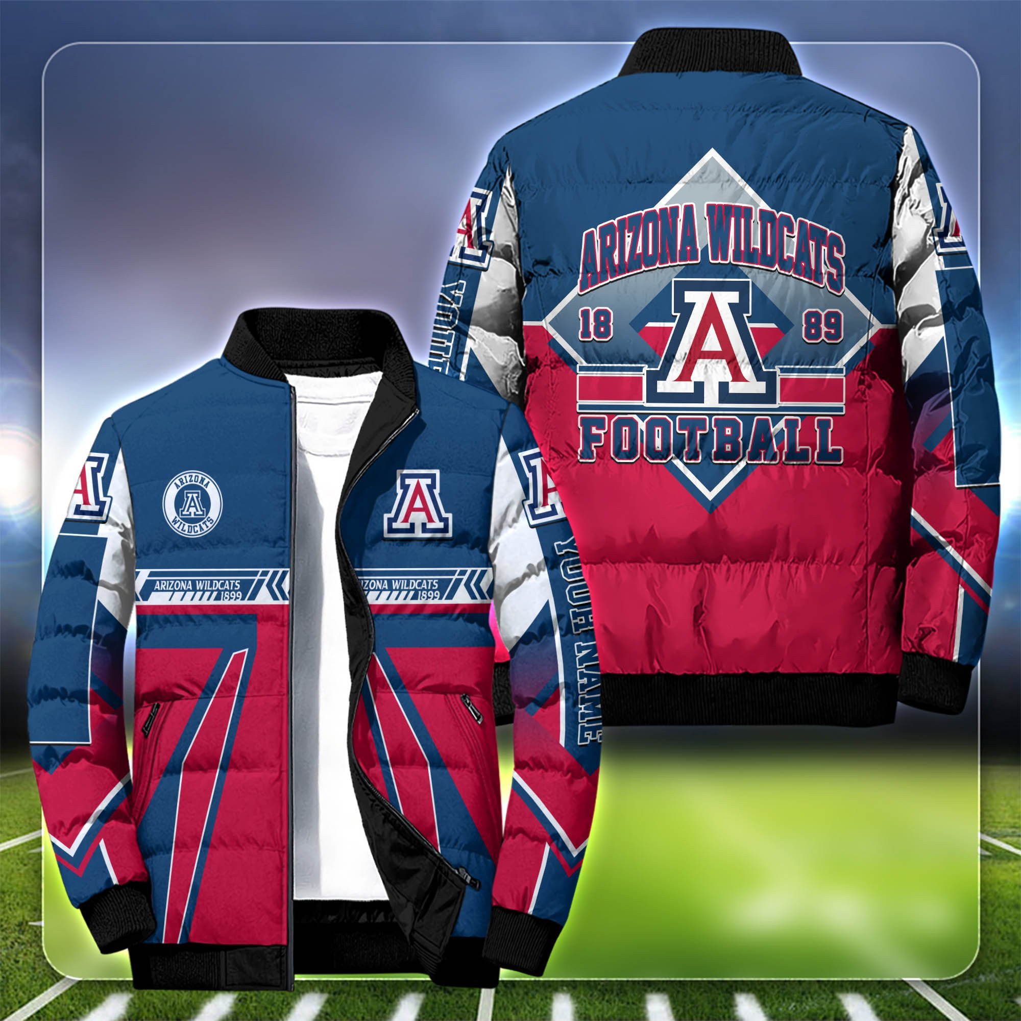 Arizona Wildcats Personalized Outdoor Coat Puffer Jacket