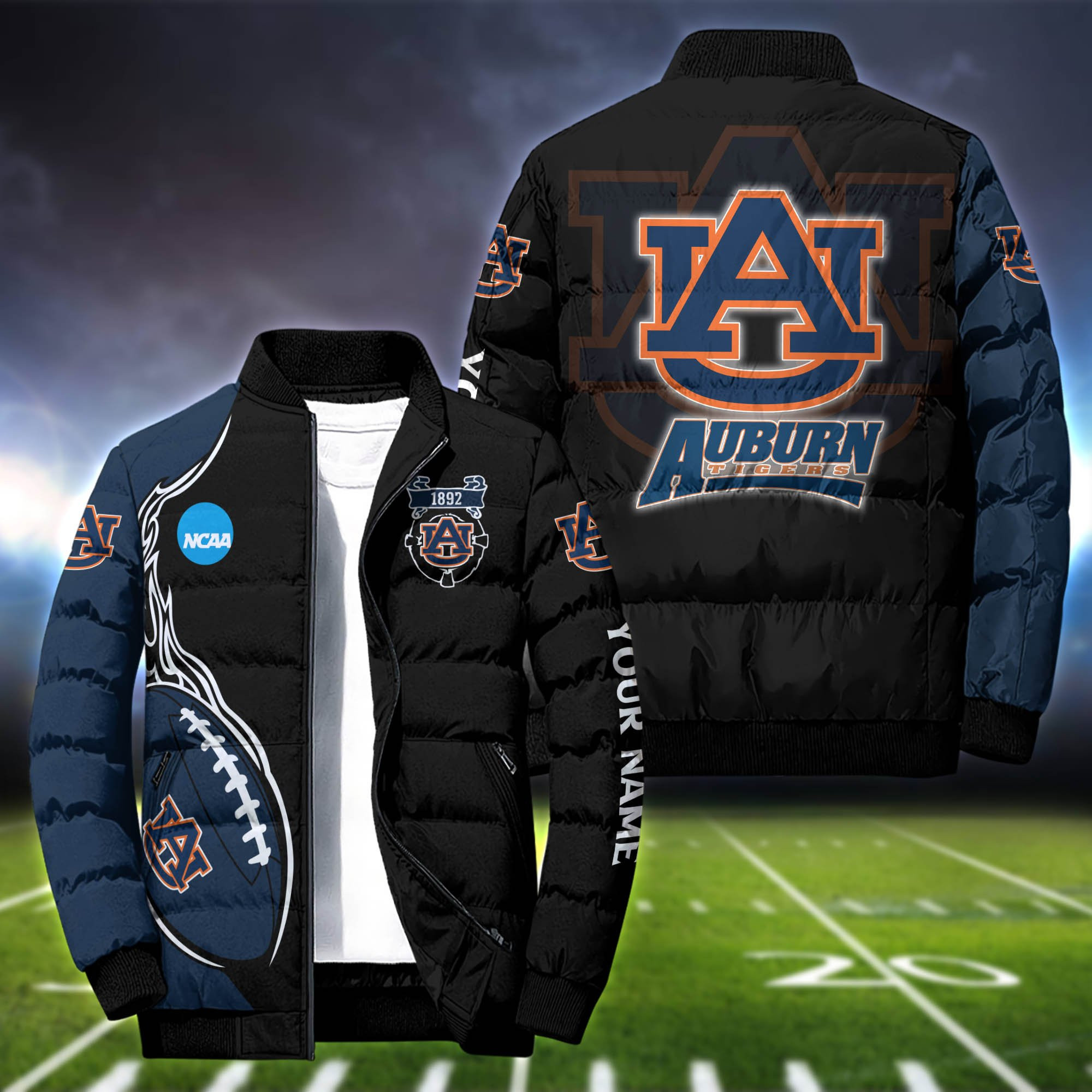 Auburn Tigers Personalized Outdoor Coat Puffer Jacket