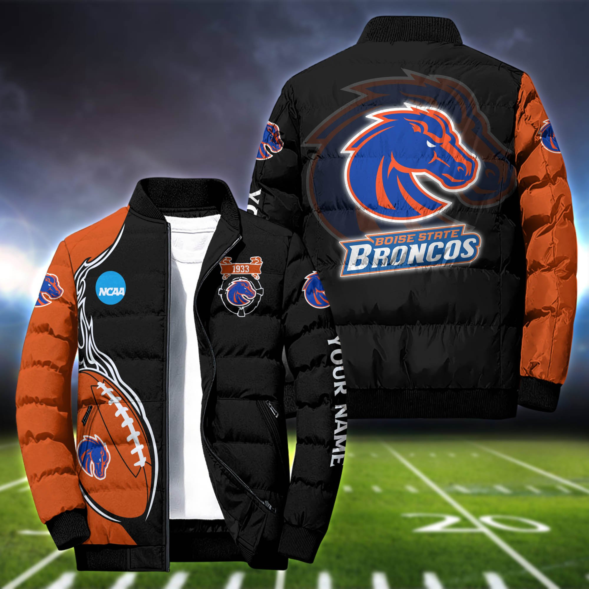 Boise State Broncos Personalized Outdoor Coat Puffer Jacket