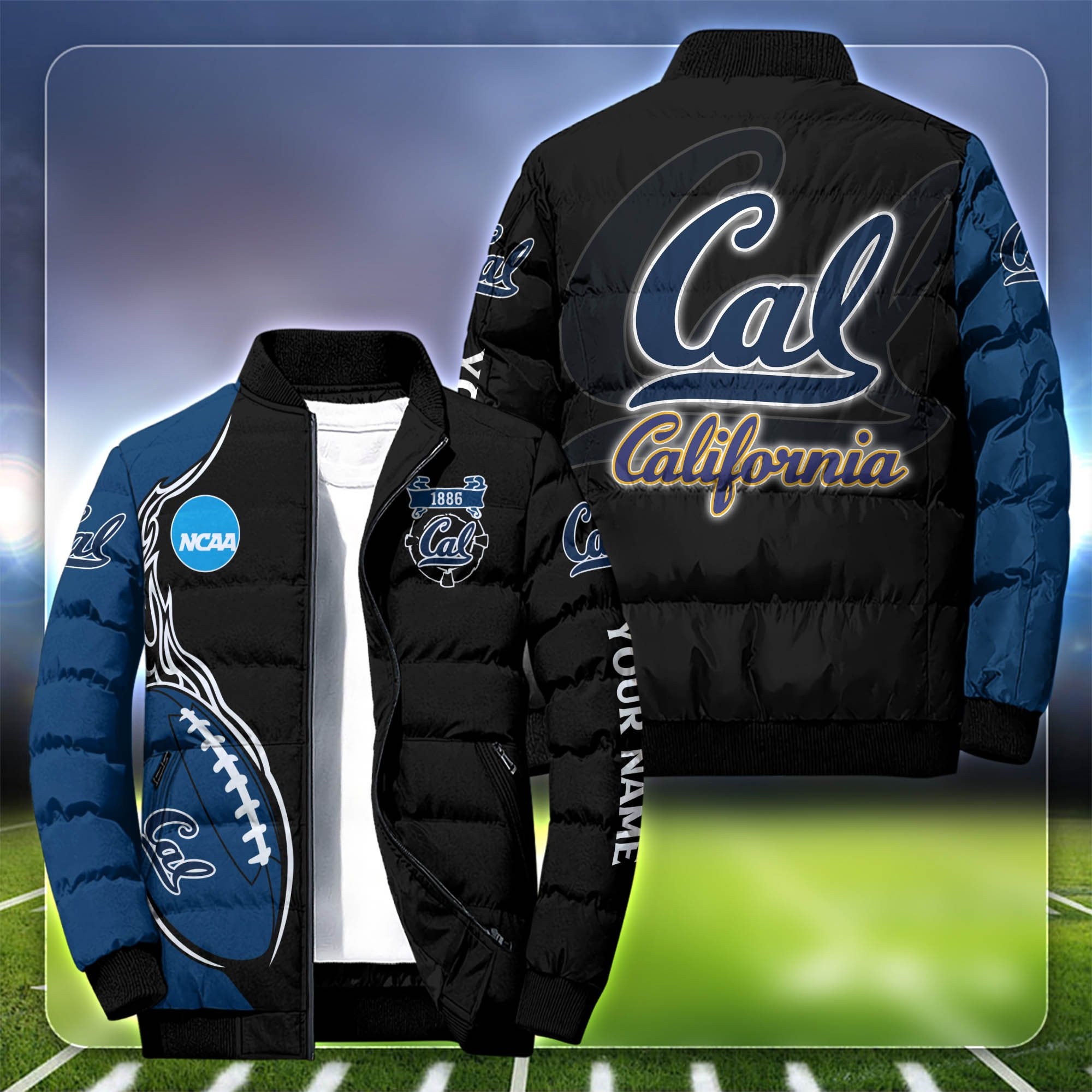 California Golden Bears Personalized Outdoor Coat Puffer Jacket