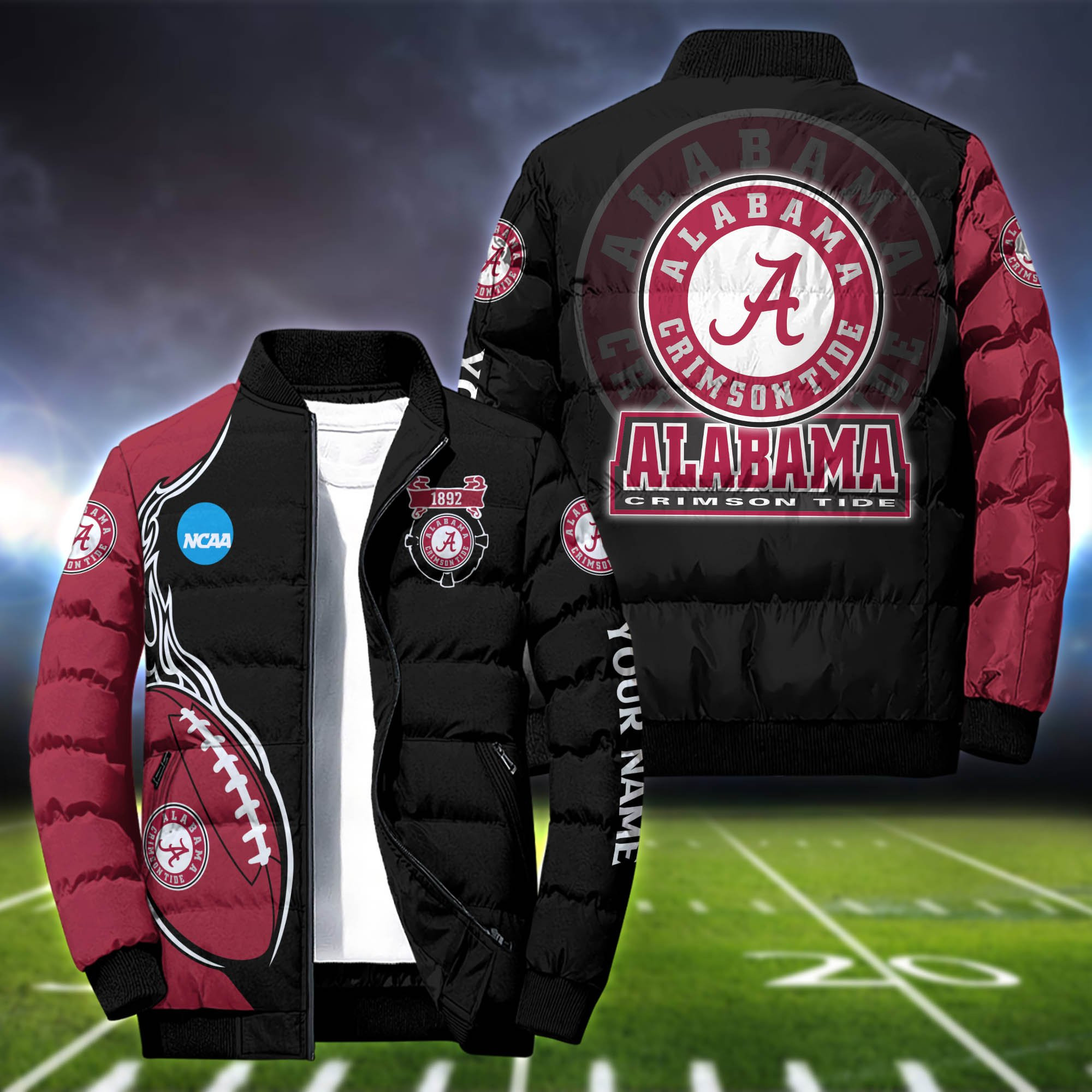 Alabama Crimson Tide Personalized Outdoor Coat Puffer Jacket