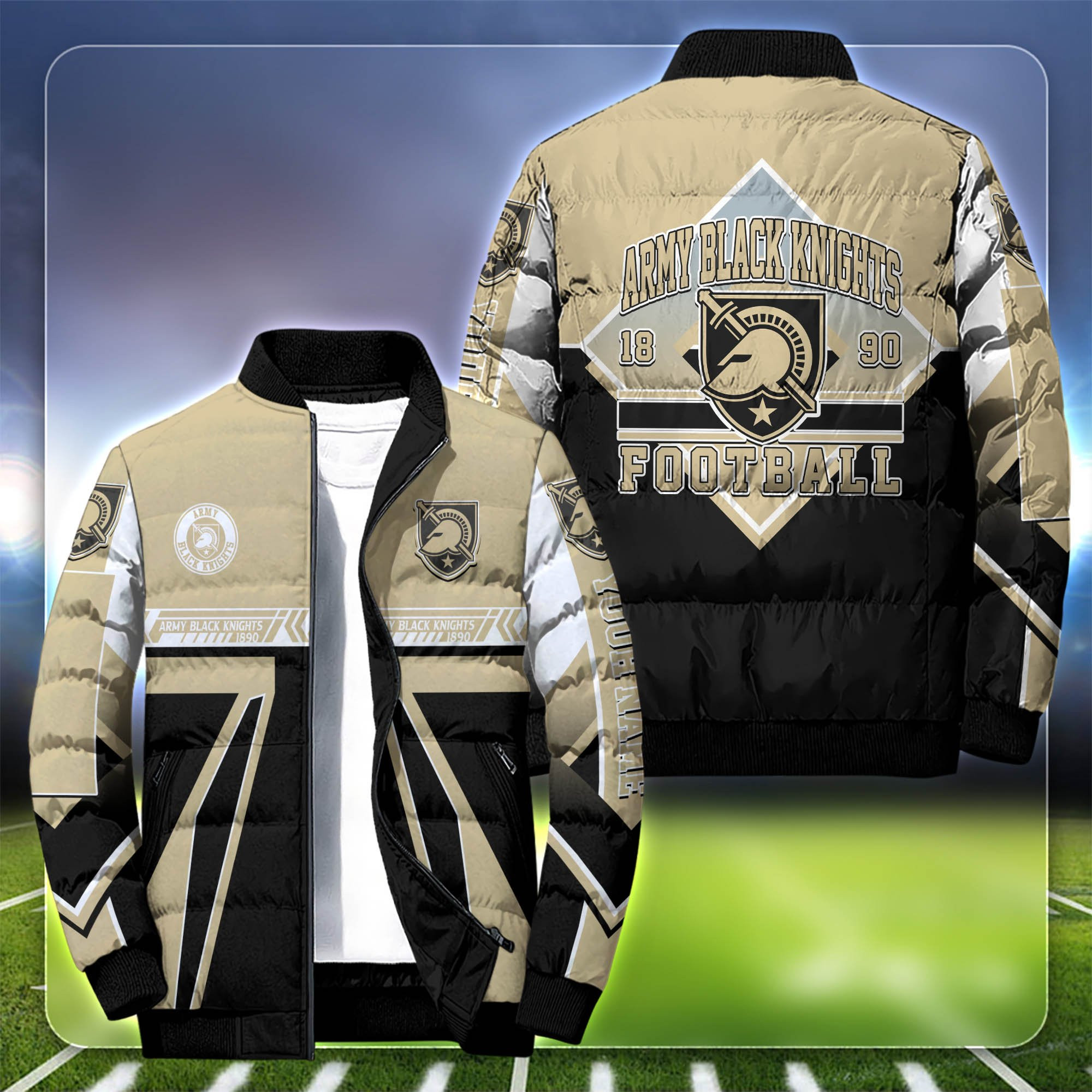 Army Black Knights Personalized Outdoor Coat Puffer Jacket