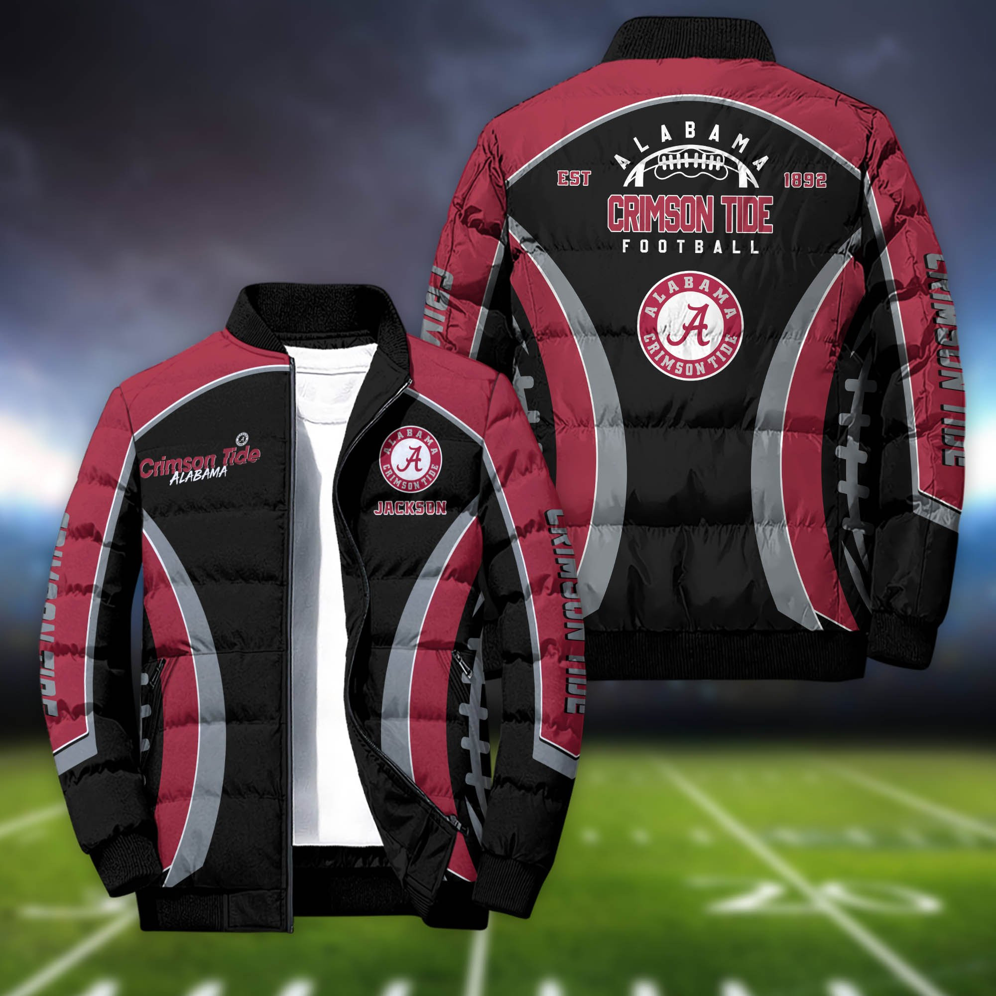 Alabama Crimson Tide Personalized Outdoor Coat Puffer Jacket