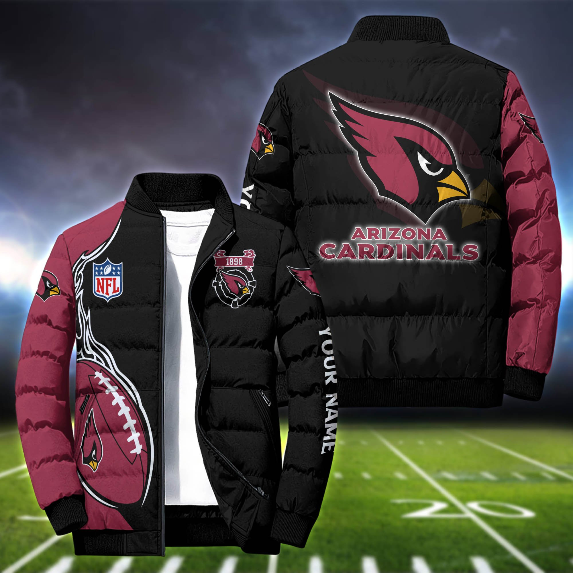 Arizona Cardinals Personalized Outdoor Coat Puffer Jacket