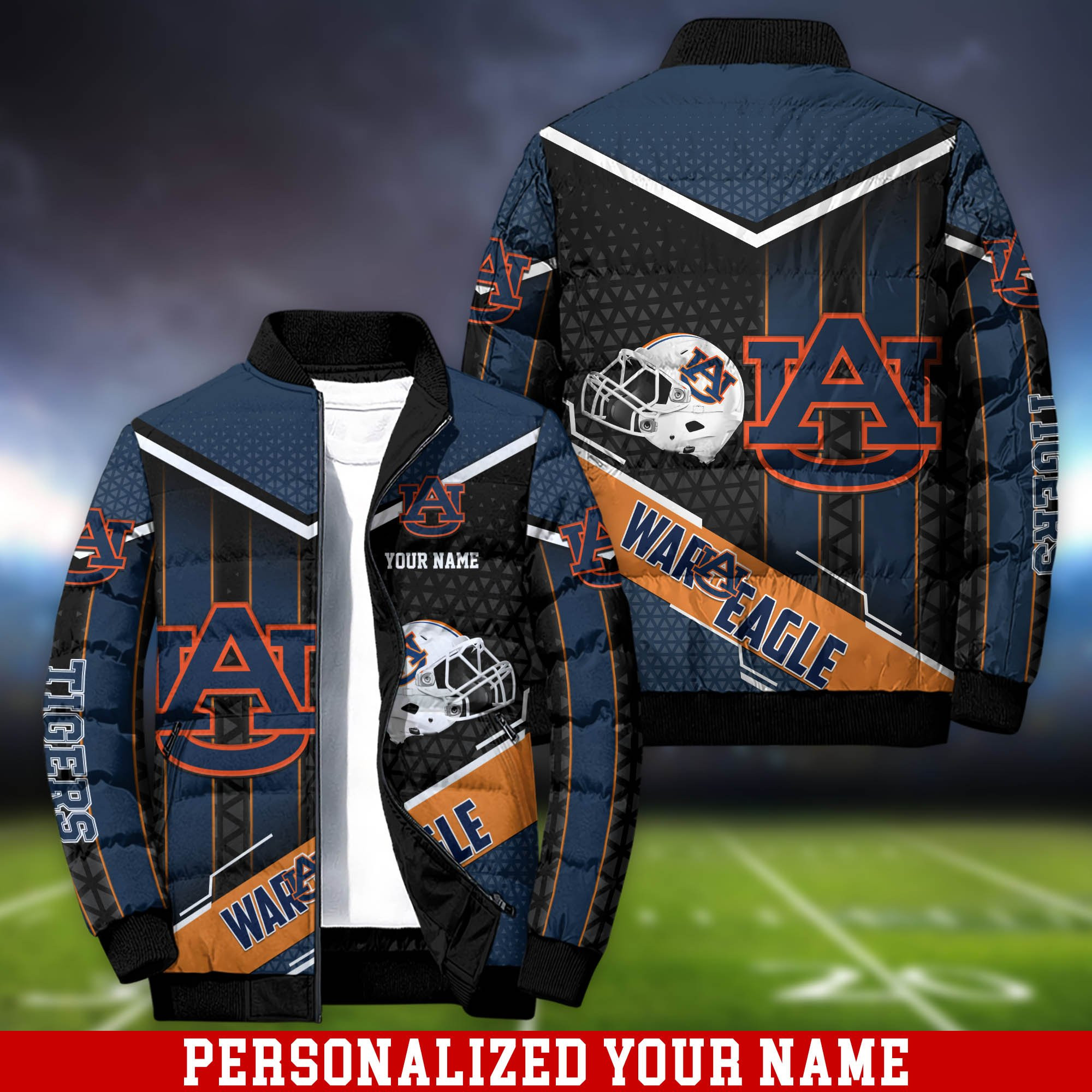 Auburn Tigers Personalized Outdoor Coat Puffer Jacket