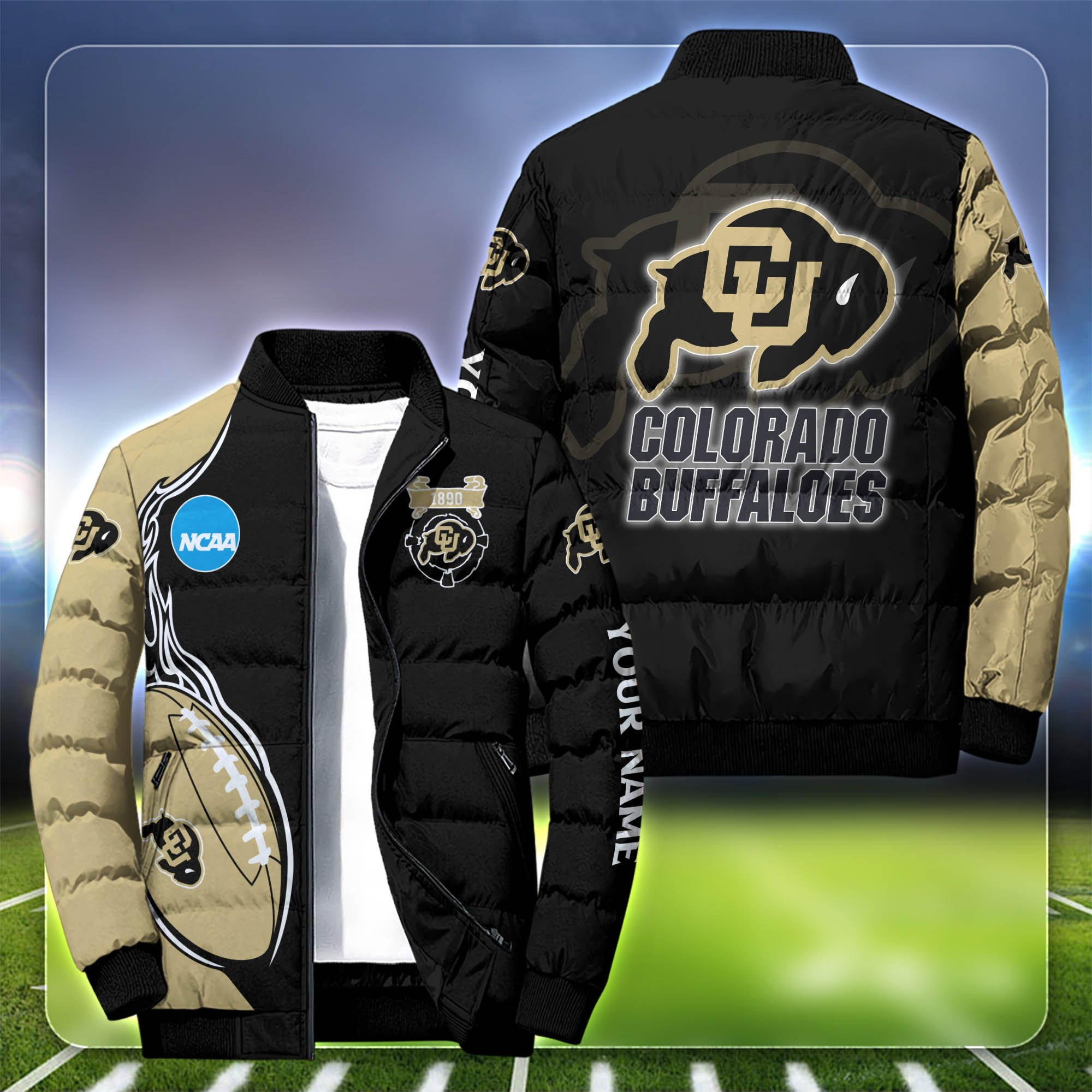 Colorado Buffaloes Personalized Outdoor Coat Puffer Jacket