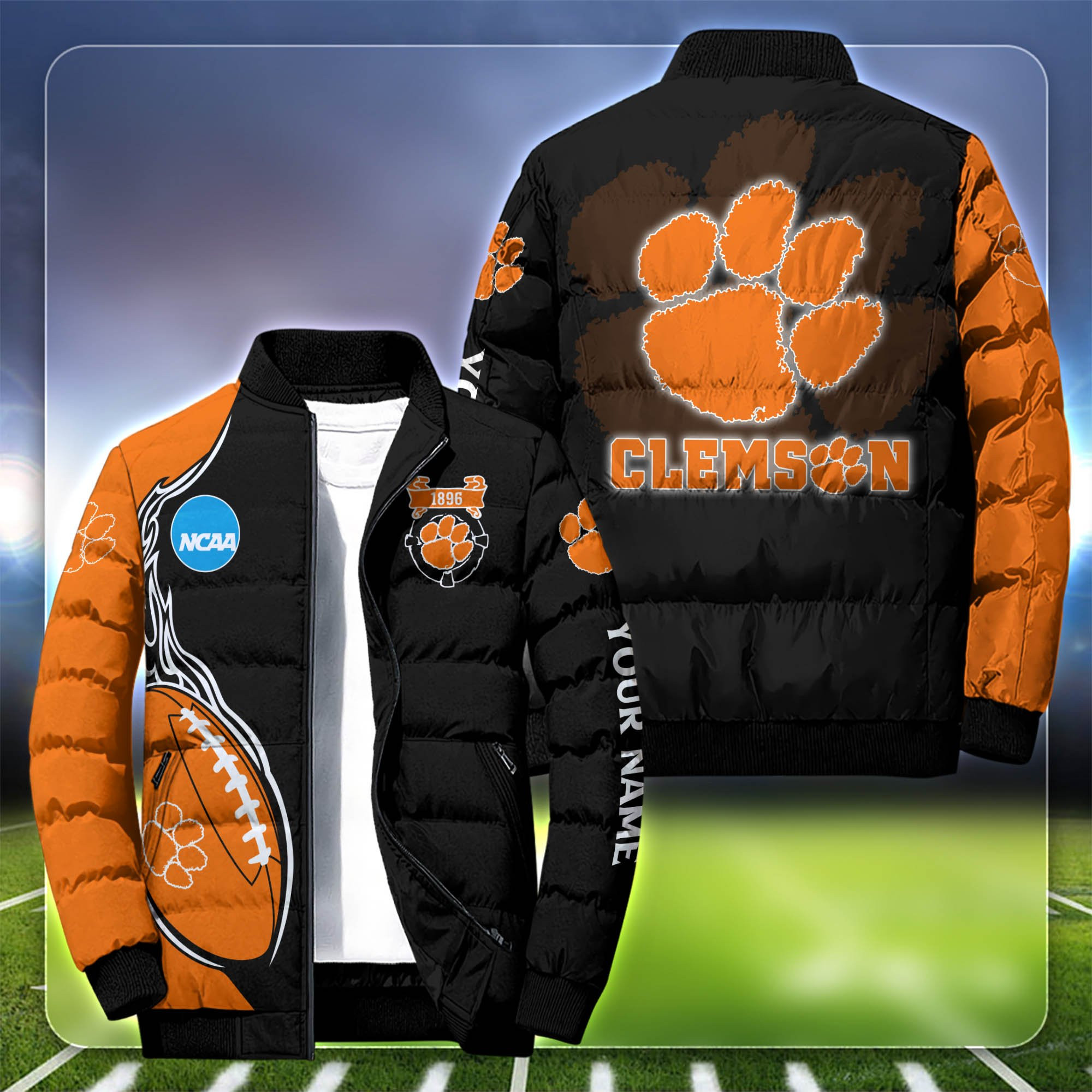 Clemson Tigers Personalized Outdoor Coat Puffer Jacket