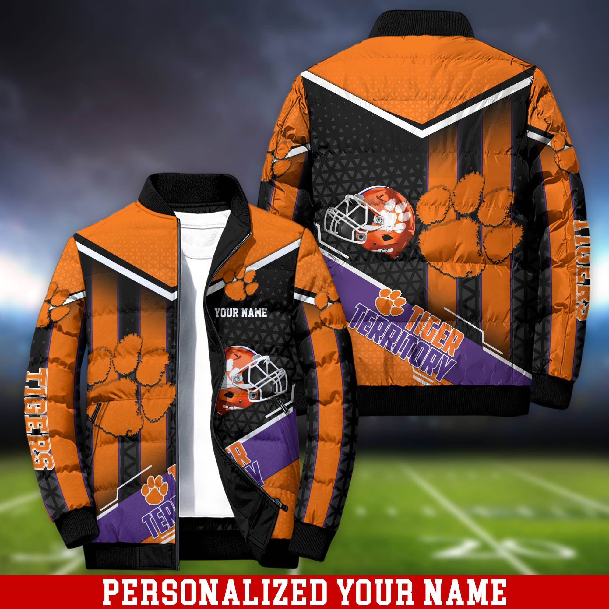 Clemson Tigers Personalized Outdoor Coat Puffer Jacket