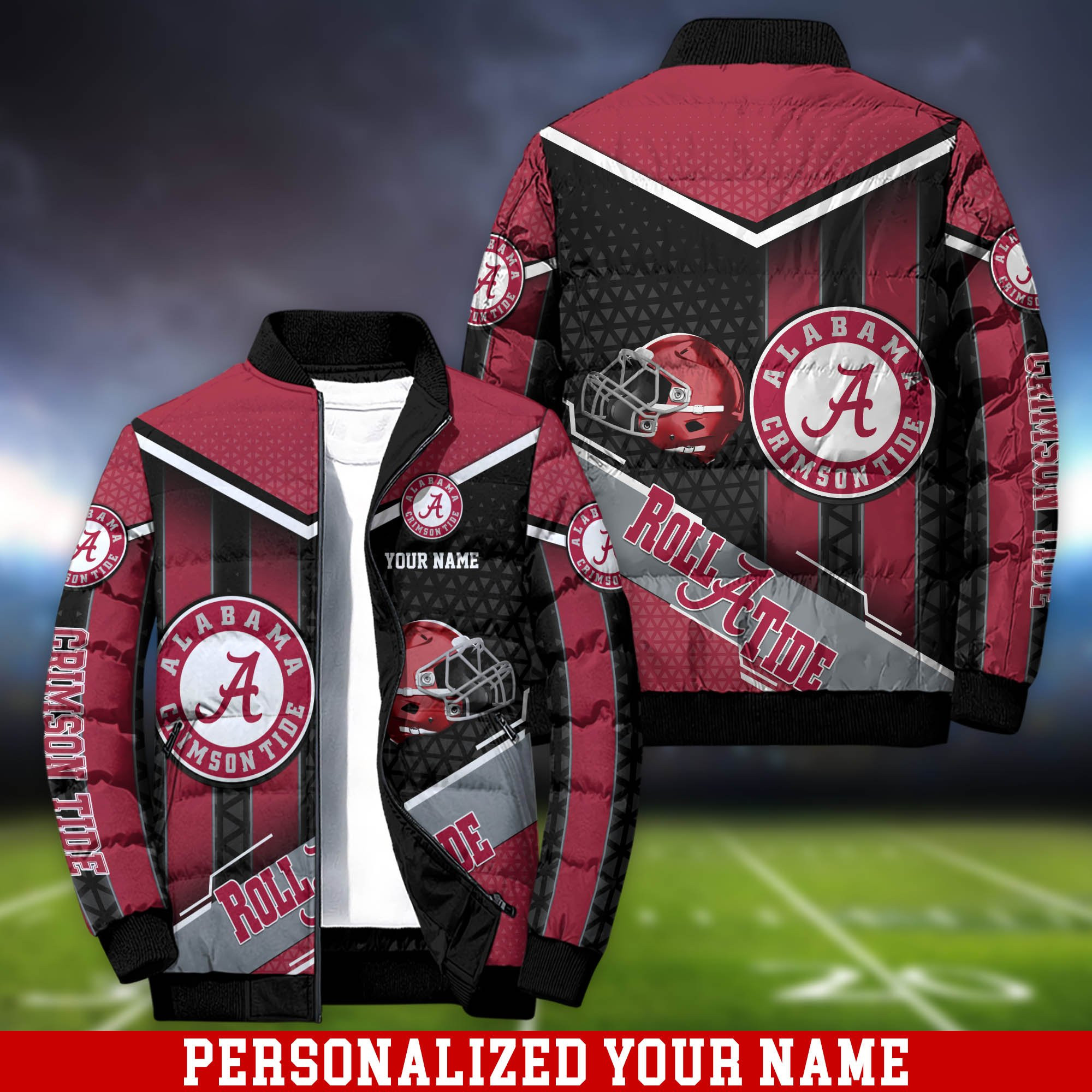 Alabama Crimson Tide Personalized Outdoor Coat Puffer Jacket
