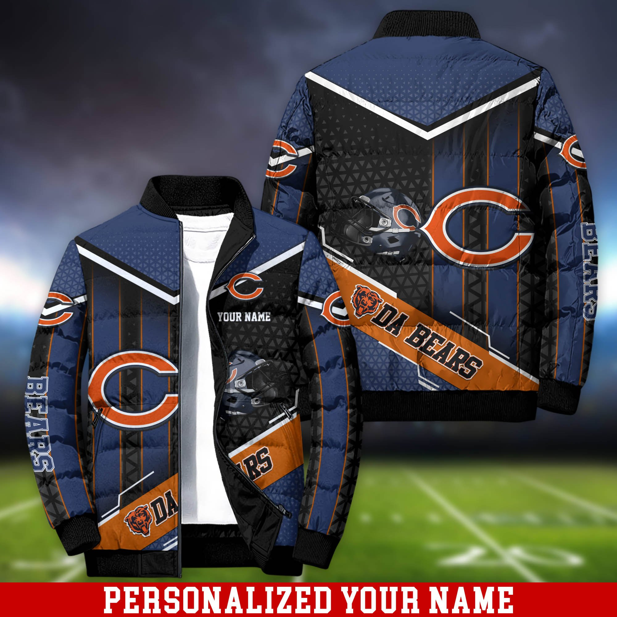 Chicago Bears Personalized Outdoor Coat Puffer Jacket