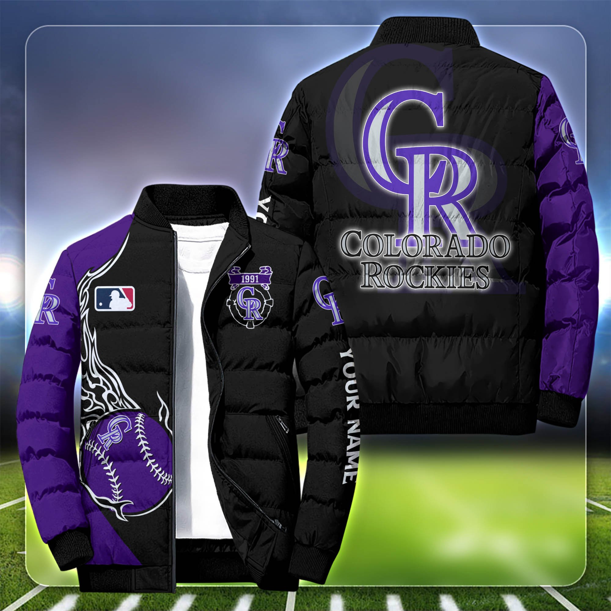 Colorado Rockies Personalized Outdoor Coat Puffer Jacket