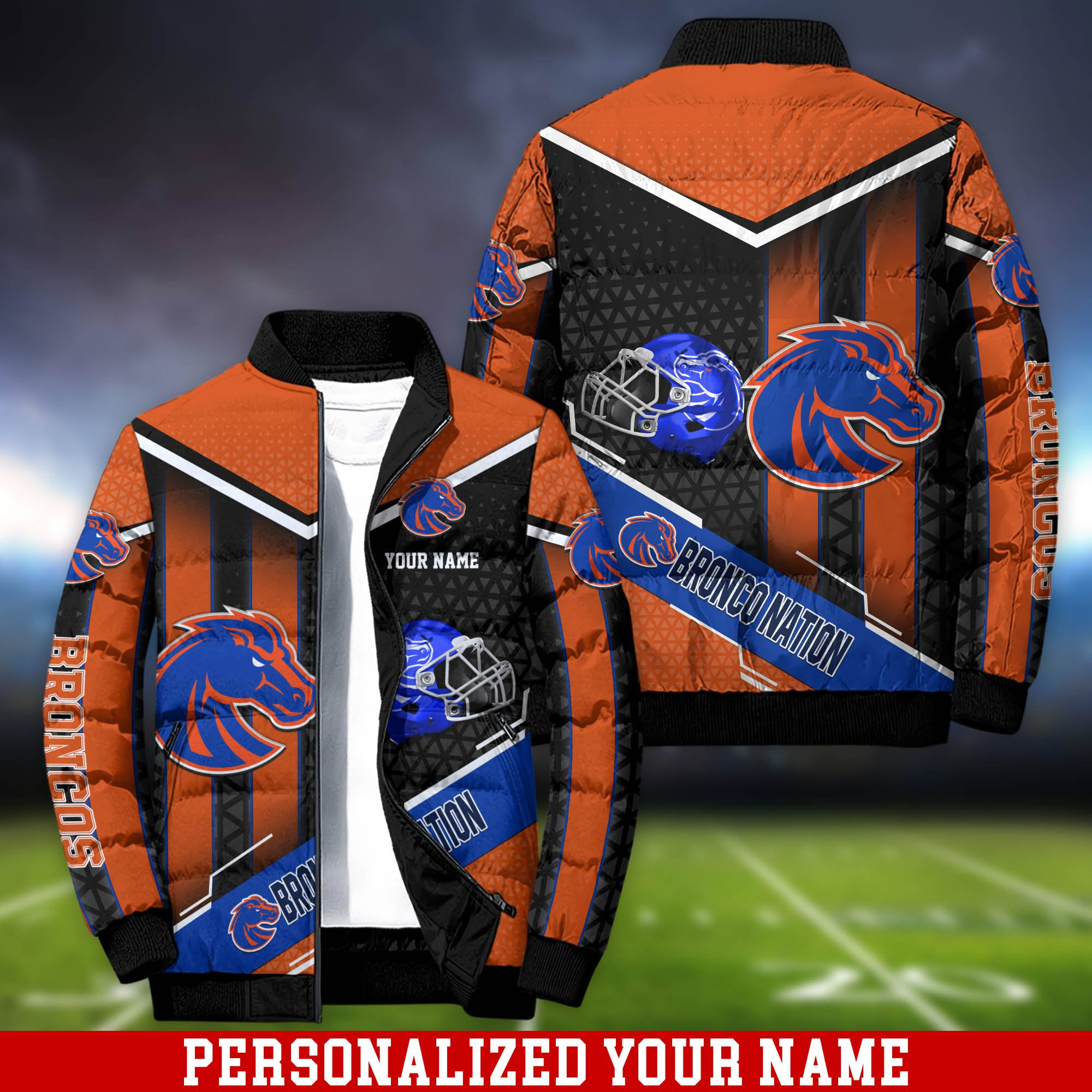 Boise State Broncos Personalized Outdoor Coat Puffer Jacket