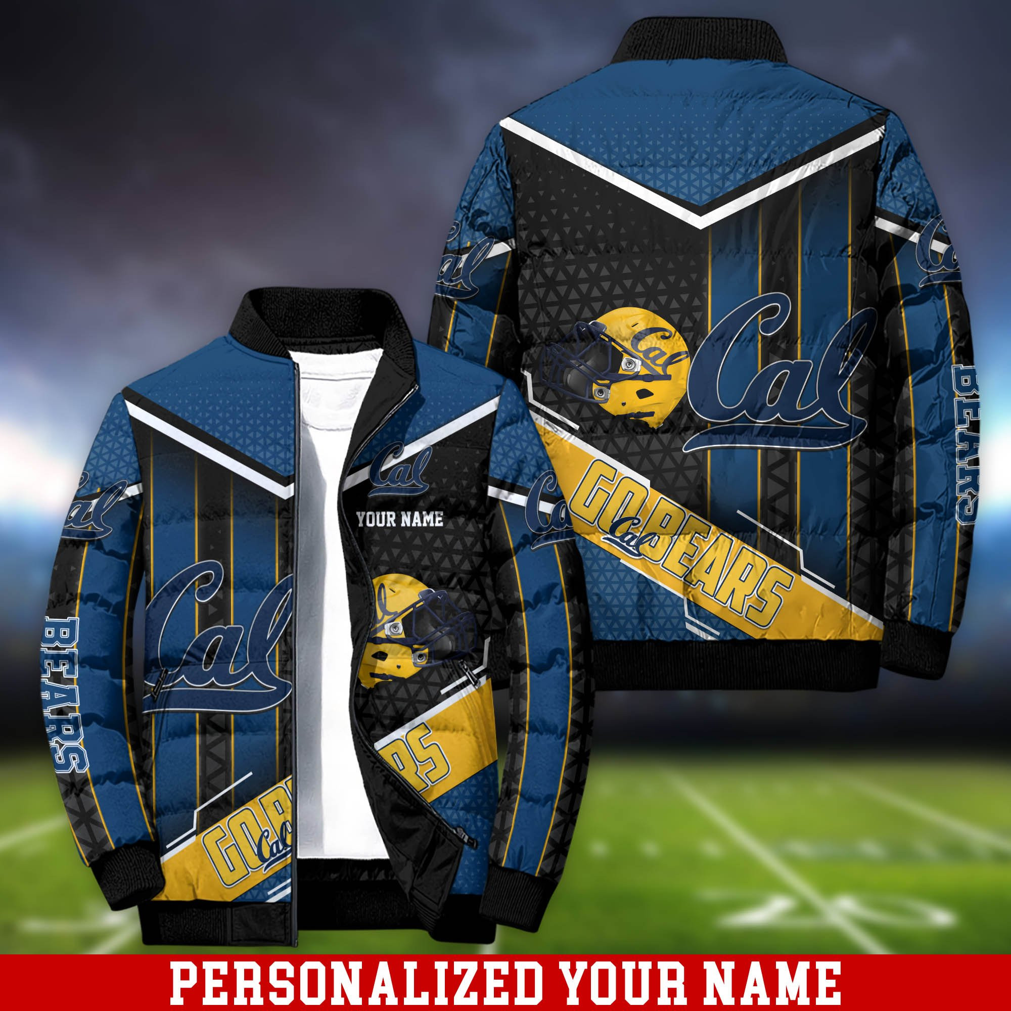 California Golden Bears Personalized Outdoor Coat Puffer Jacket