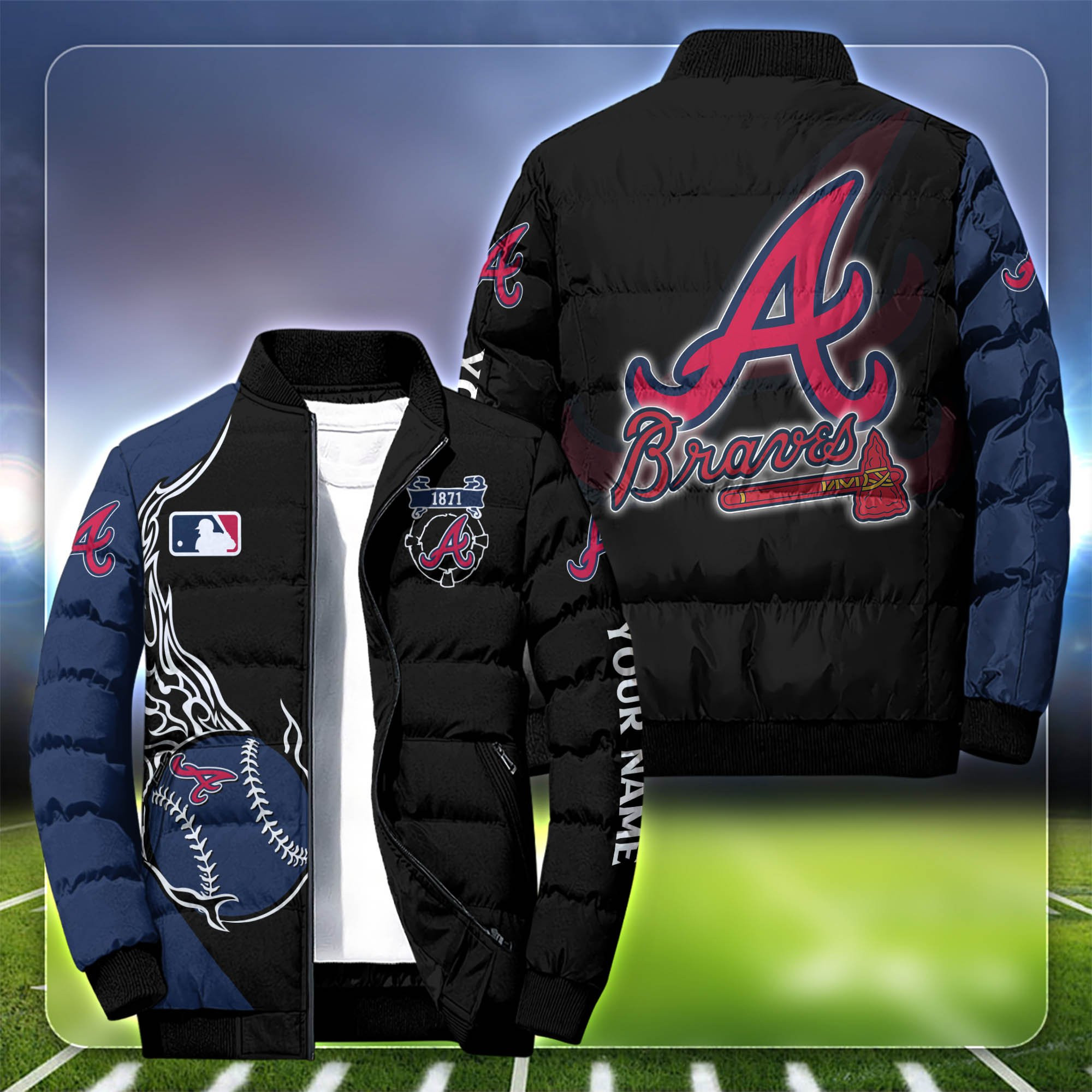 Atlanta Braves Personalized Outdoor Coat Puffer Jacket