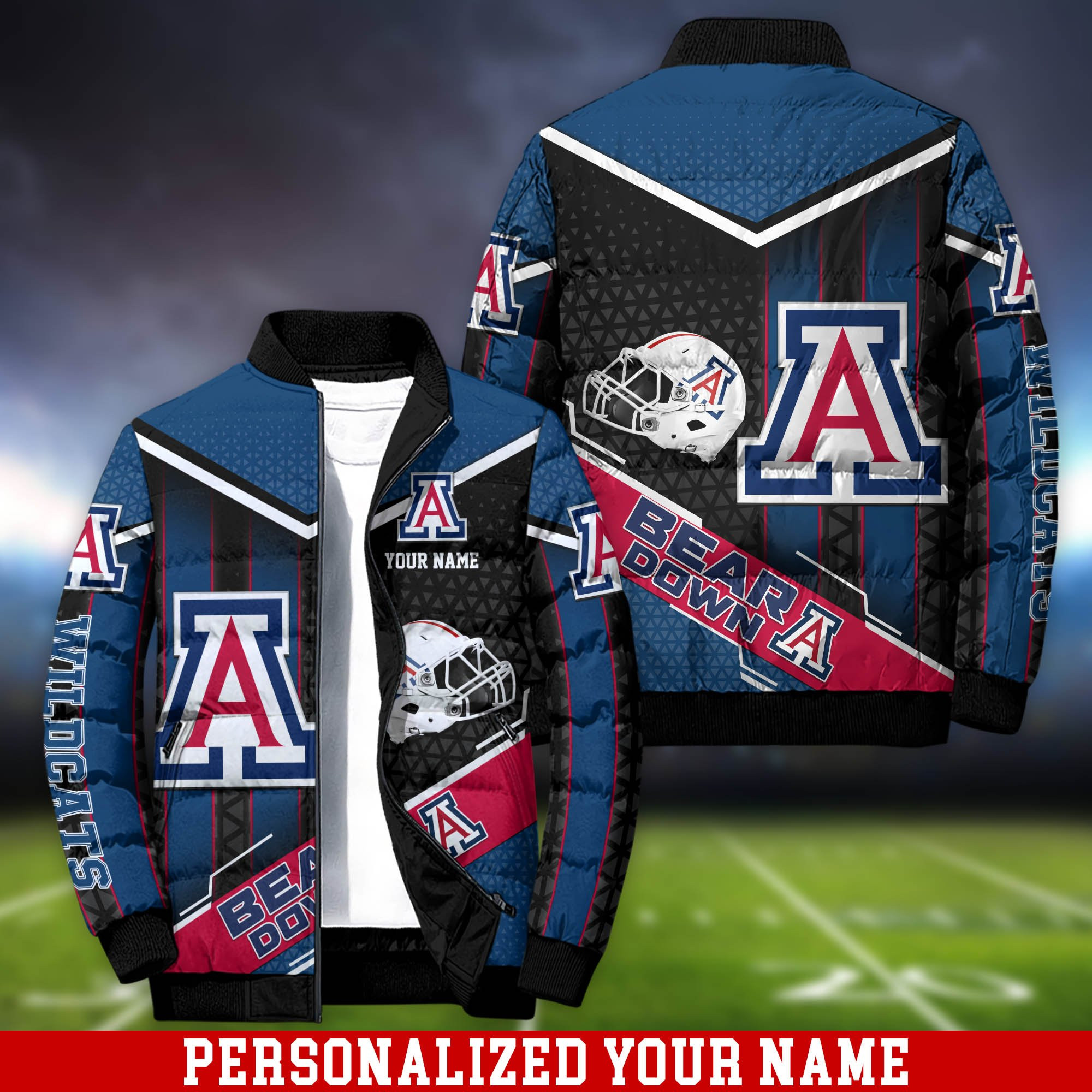 Arizona Wildcats Personalized Outdoor Coat Puffer Jacket