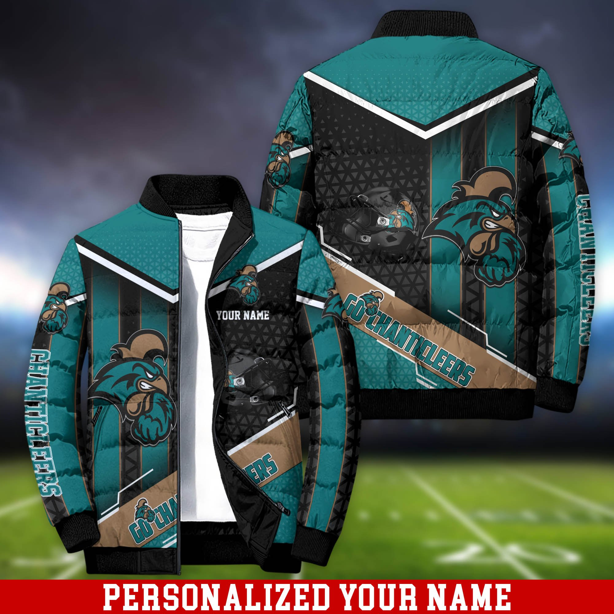 Coastal Carolina Chanticleers Personalized Outdoor Coat Puffer Jacket