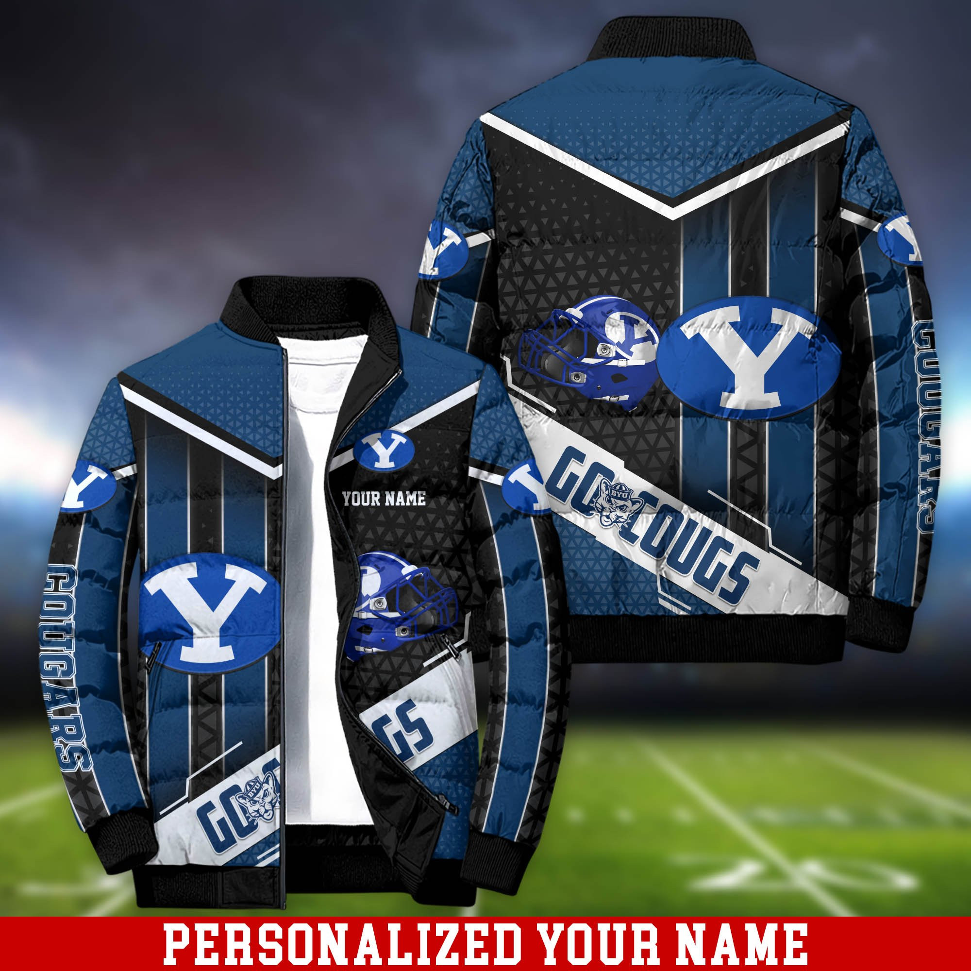 BYU Cougars Personalized Outdoor Coat Puffer Jacket