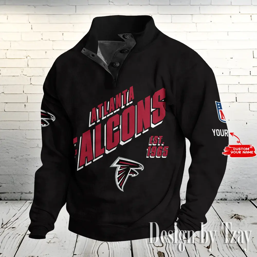 Atlanta Falcons NFL Half Casual Outdoor Collar Pullover Button Quarter Sweater Trending 2025