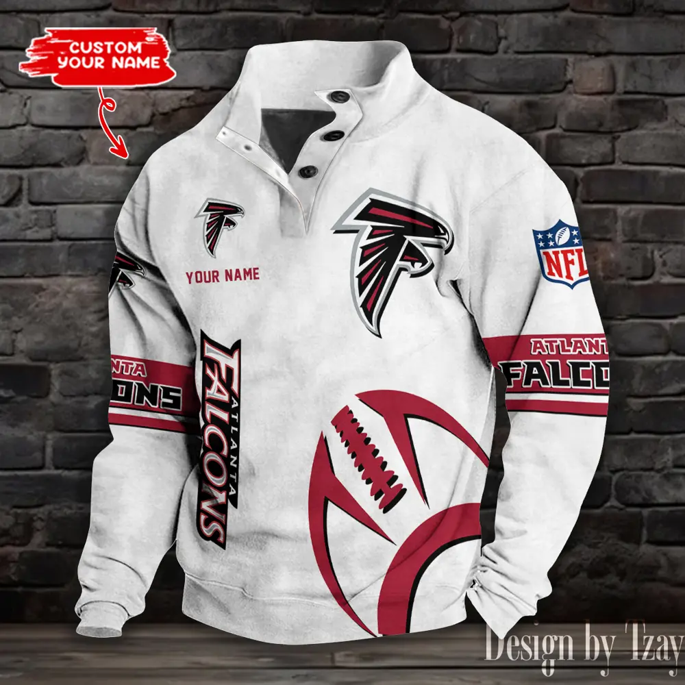 Atlanta Falcons NFL Half Casual Outdoor Collar Pullover Button Quarter Sweater