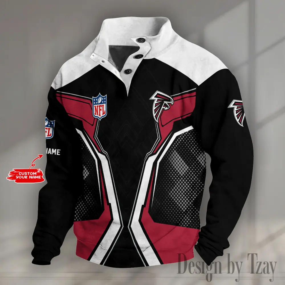 Atlanta Falcons NFL Half Casual Outdoor Collar Pullover Button Quarter Sweater