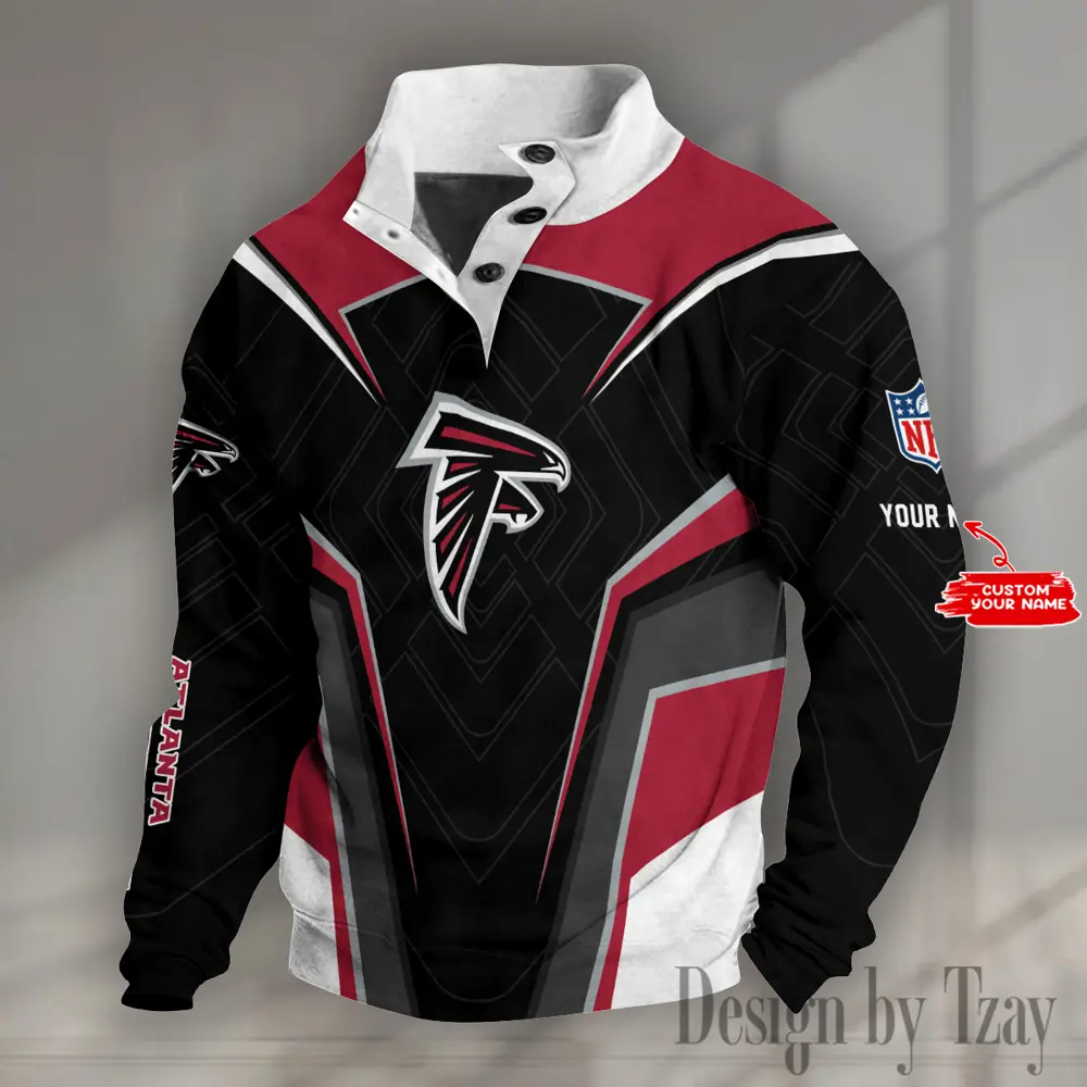Atlanta Falcons NFL Half Casual Outdoor Collar Pullover Button Quarter Sweater
