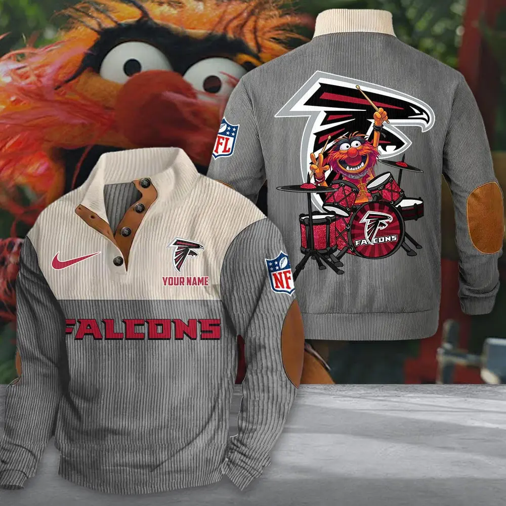 Atlanta Falcons Casual Outdoor Collar Pullover Button Quarter Sweater