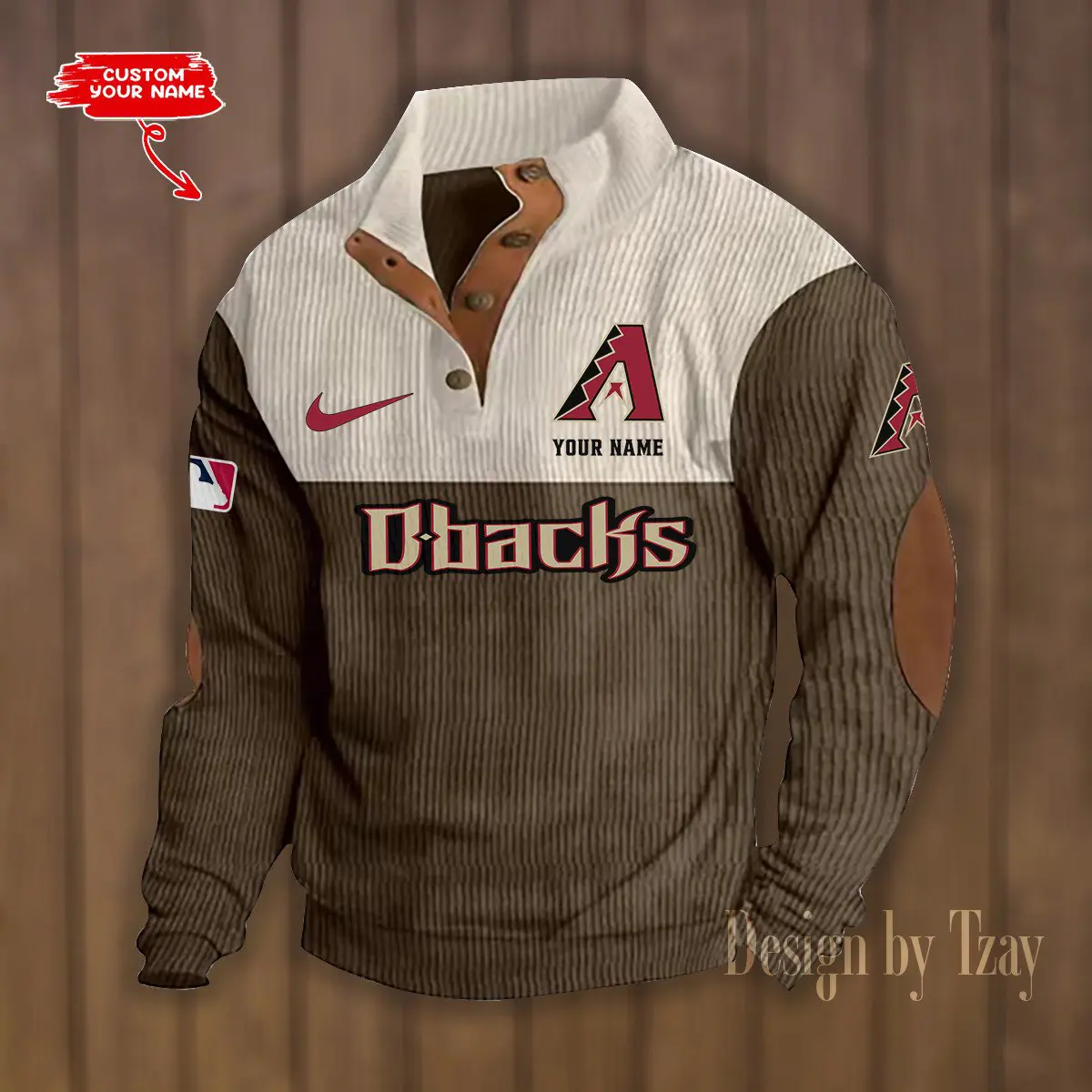 Arizona Diamondbacks MLB Casual Outdoor Collar Pullover Button Quarter Sweater
