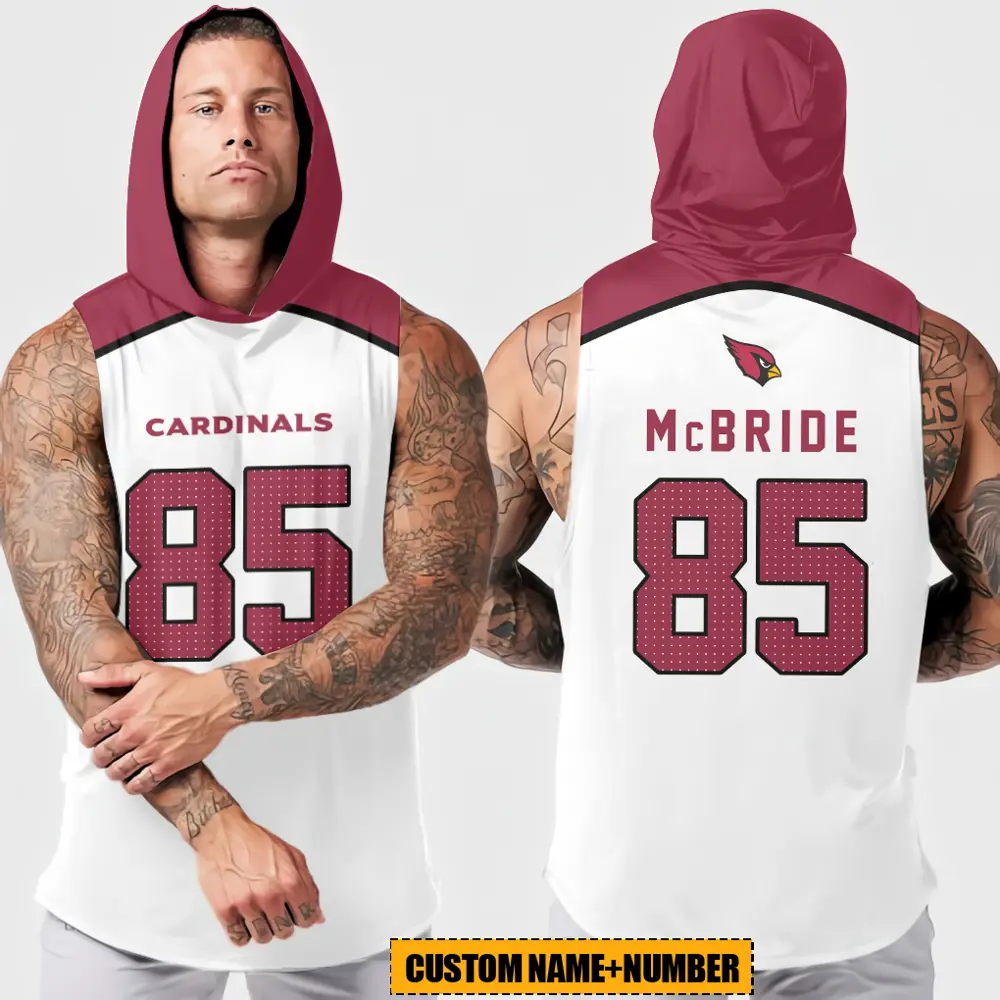 Arizona Cardinals Mens Tank Top Sleeveless Hoodie Cotton T-Shirt