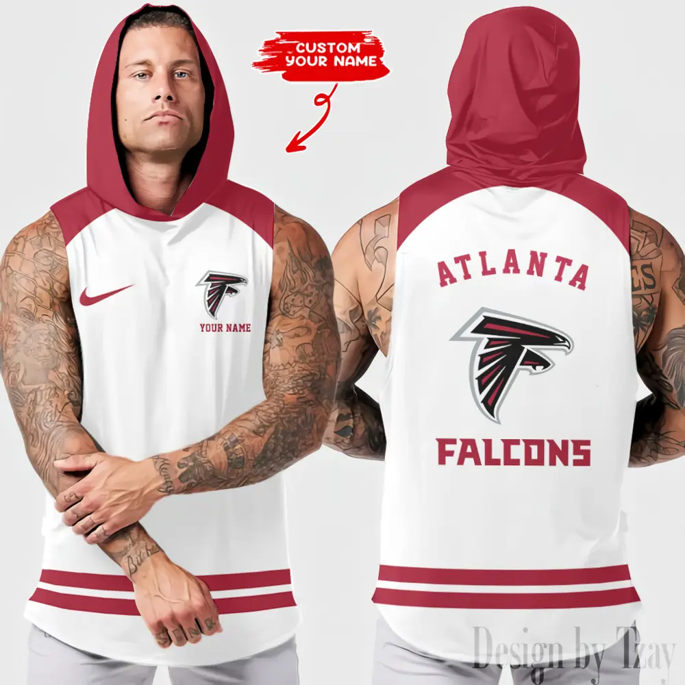 Atlanta Falcons Sleeveless Pullover Hoodie Gym Training Hoodies Bodybuilding