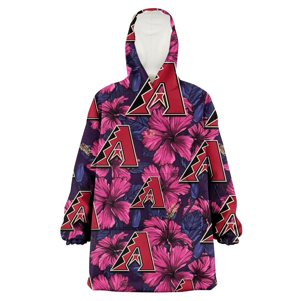 Arizona Diamondbacks Violet Red Blue Leaf Black Background 3D Printed Hoodie Blanket Snug Hoodie