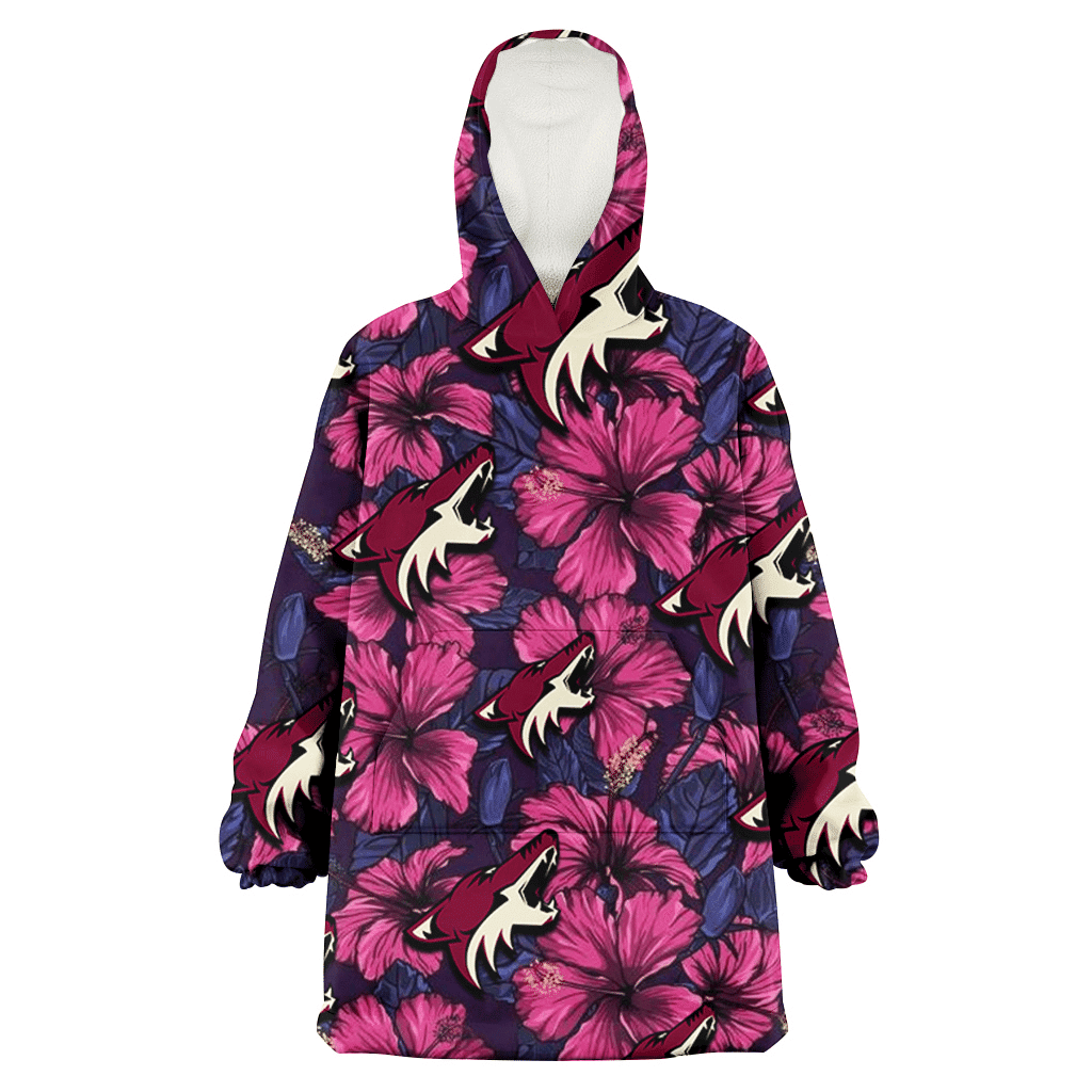Arizona Coyotes Violet Red Blue Leaf Black Background 3D Printed Hoodie Blanket Snug Hoodie
