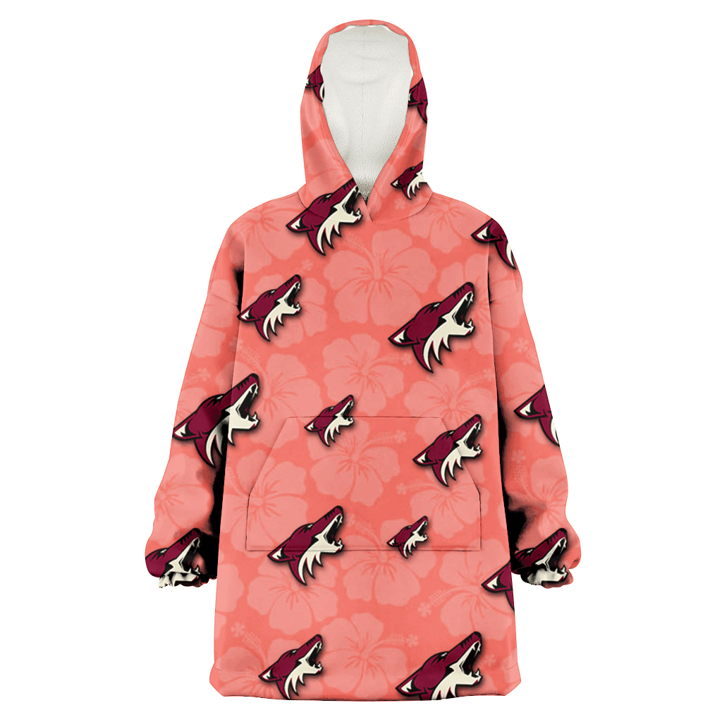 Arizona Coyotes Peach Puff Hibiscus Tomato Orange Background 3D Printed Hoodie Blanket Snug Hoodie