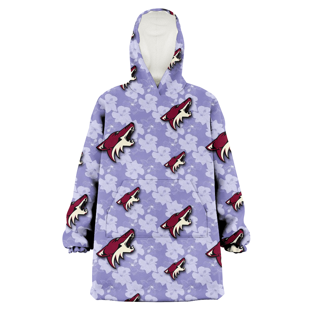 Arizona Coyotes Light Purple Hibiscus Pattern Stripe Powder Purple 3D Printed Hoodie Blanket Snug Hoodie