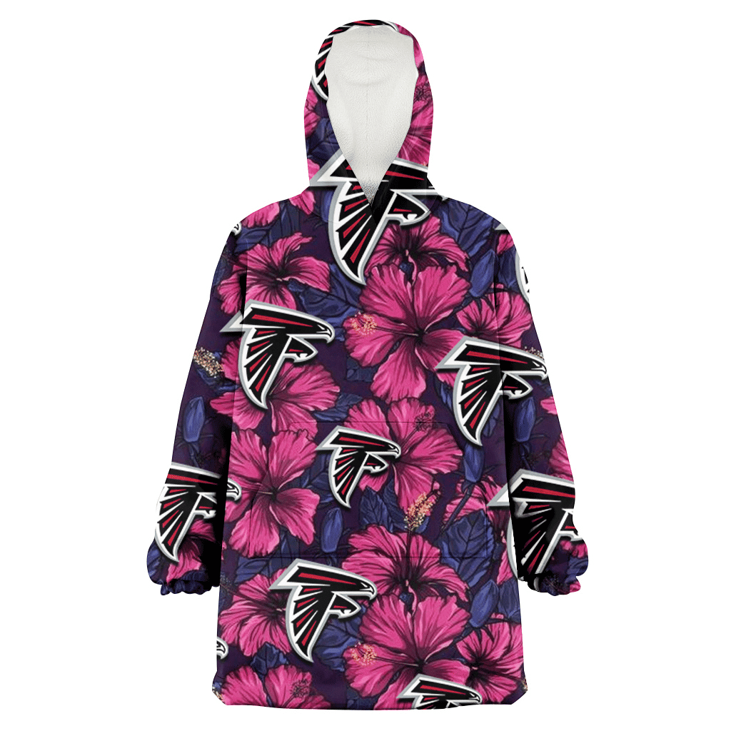 Atlanta Falcons Violet Red Blue Leaf Black Background 3D Printed Hoodie Blanket Snug Hoodie