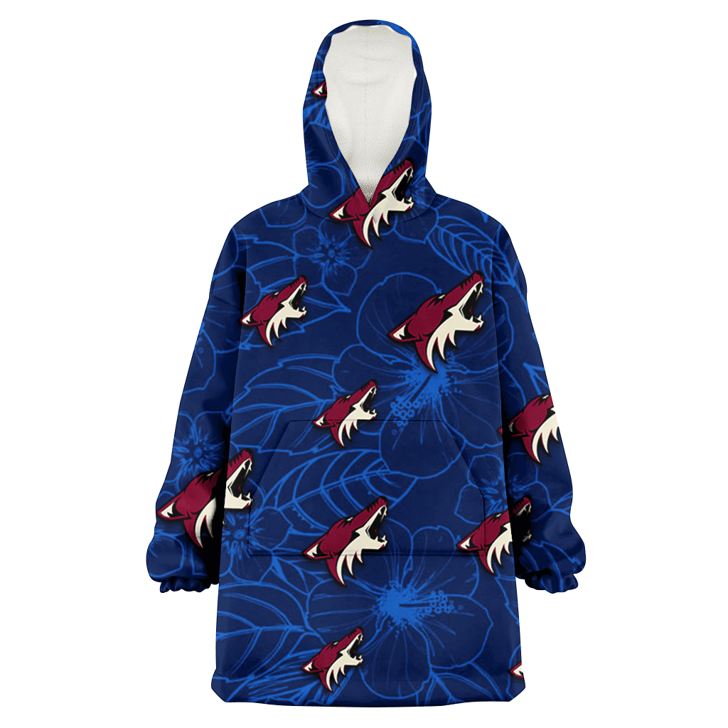 Arizona Coyotes Sketch Hibiscus Dark Background 3D Printed Hoodie Blanket Snug Hoodie